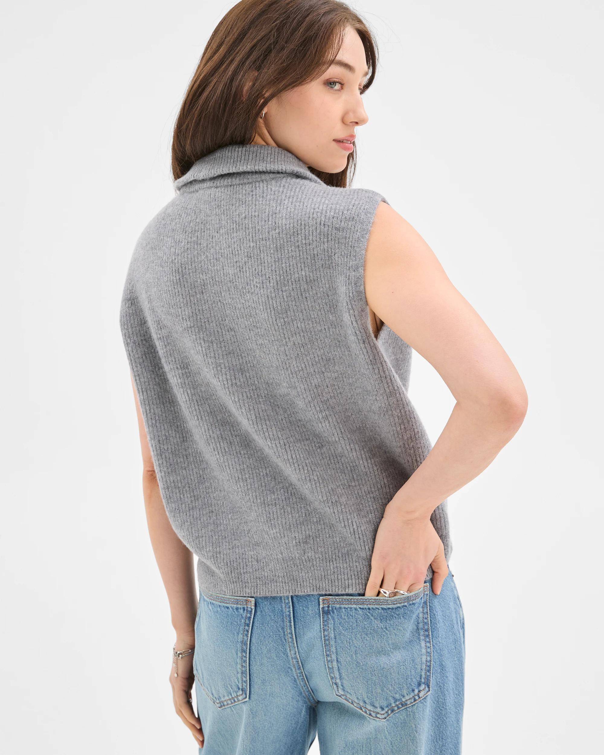 7 Lily Loves High Neck Vest DARK GREY MARLE, 7 of 7