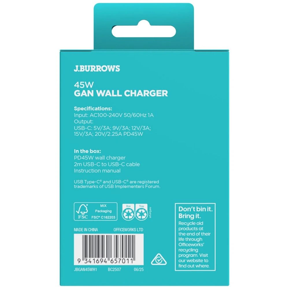 5 J.Burrows 45W GaN USB-C Wall Charger, 5 of 5