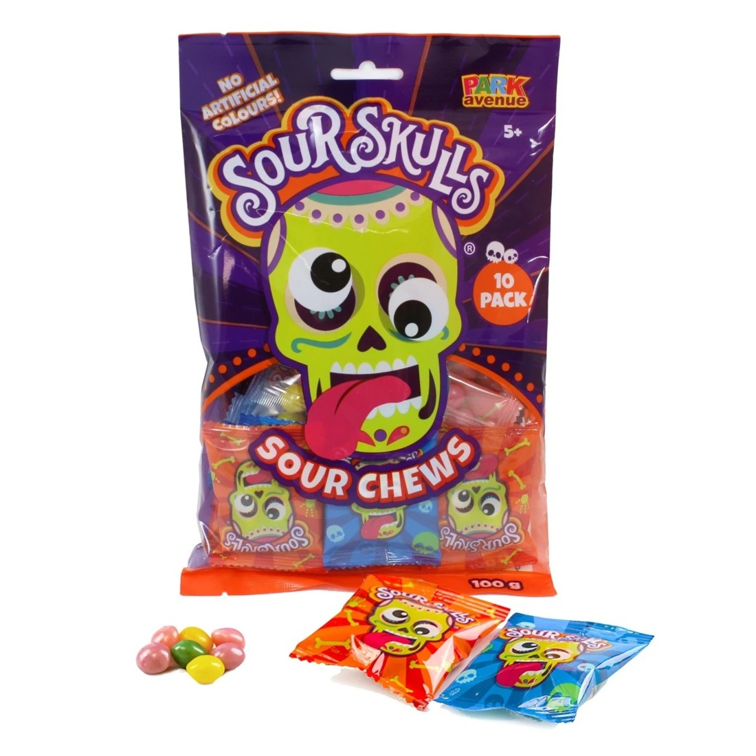 1 10 Pack Park Avenue Sour Skulls Sour Chews 100g, 1 of 2