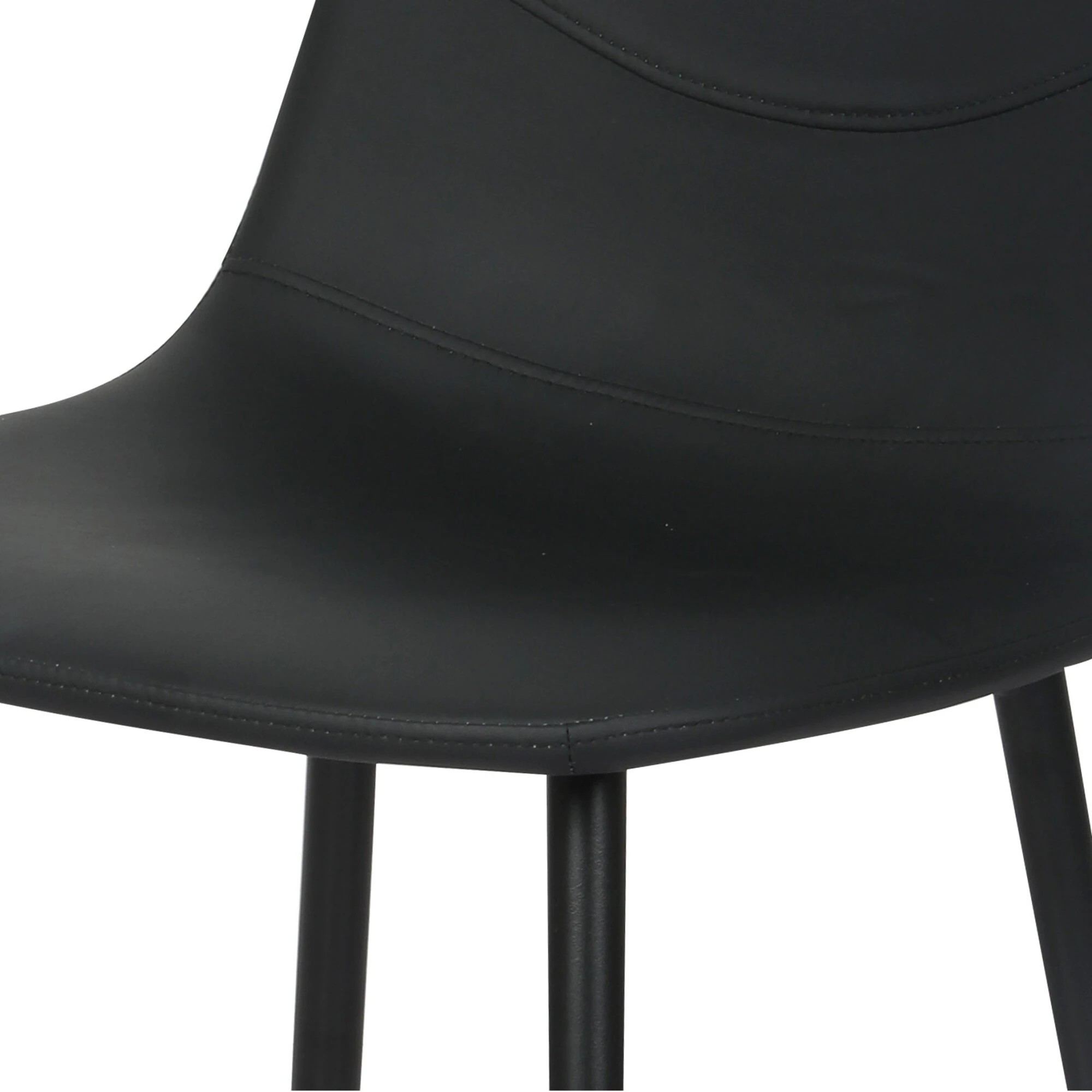 4 Levede 2x Dining Chairs Kitchen Eames Accent Chair Lounge Room Padded PU Leather - Black - Black, 4 of 9