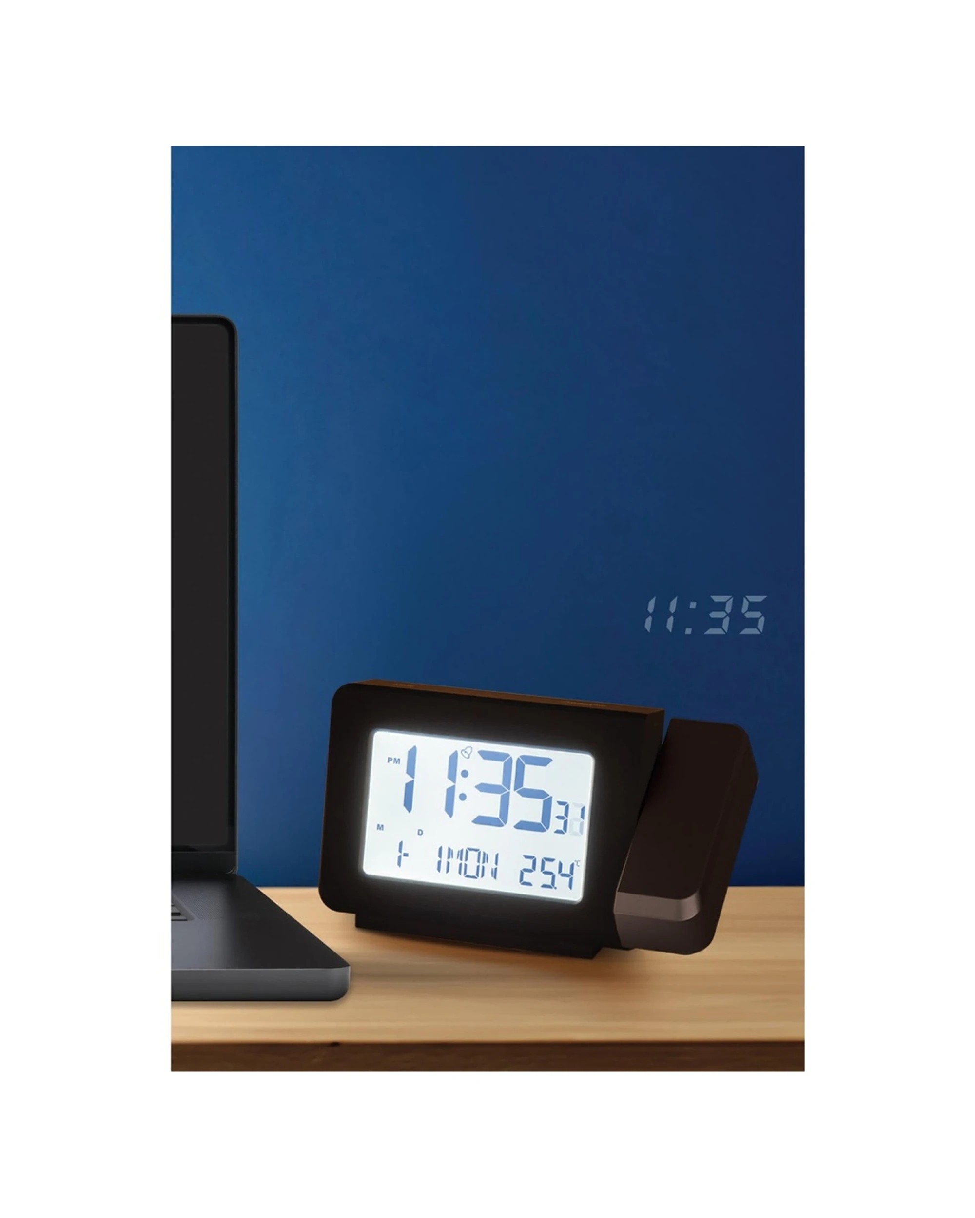 2 Maverick Desktop Projector LED Clock Digital Time Projection Alarm - Black, 2 of 4
