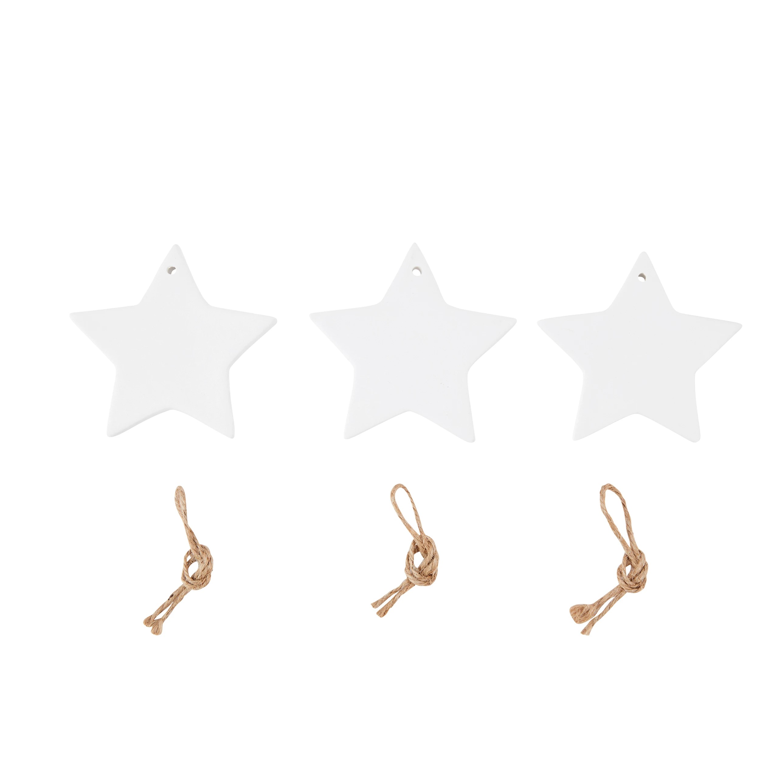 2 Christmas Craft DIY Ornaments - Ceramic Star 3 Pack, 2 of 3
