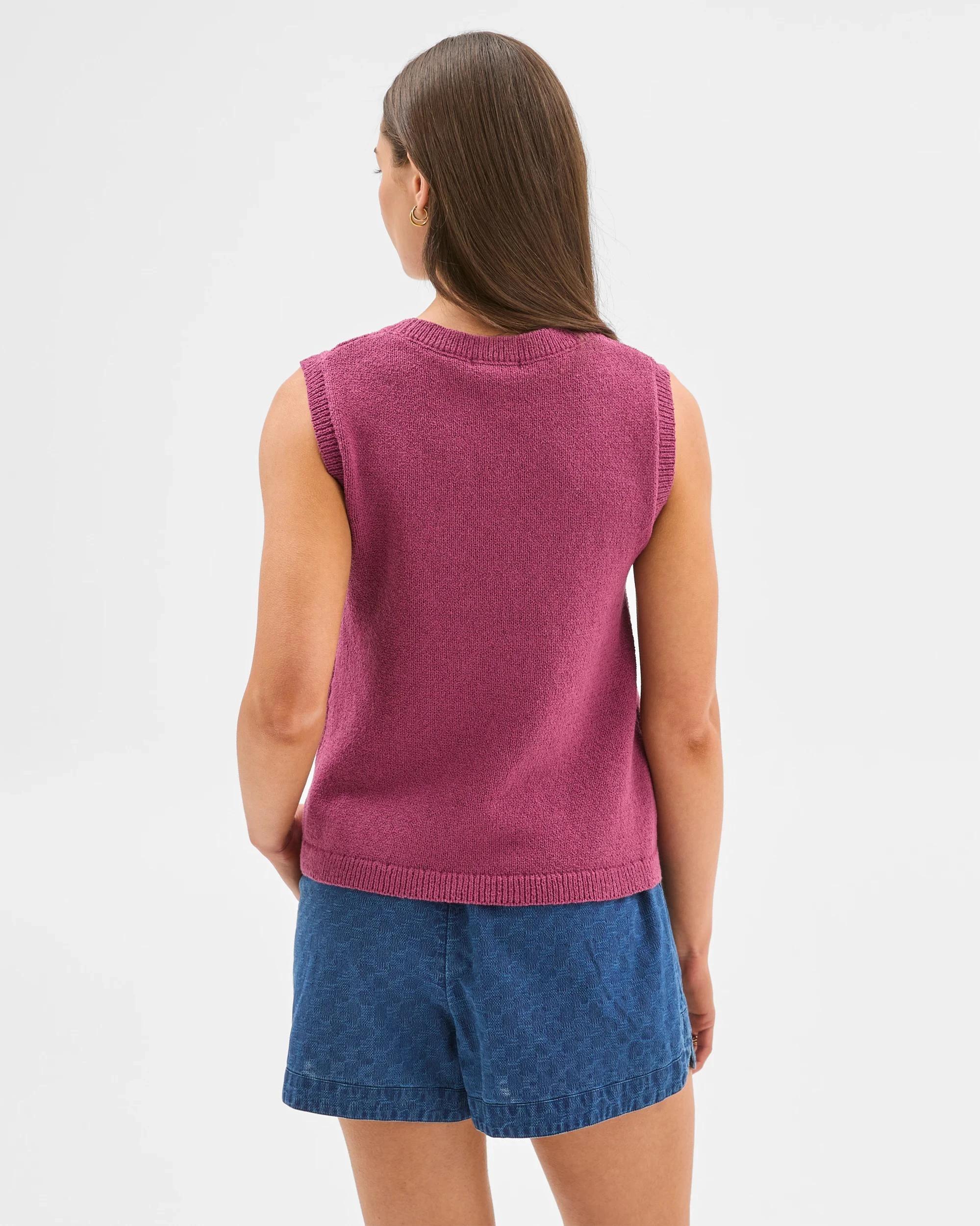 5 Target Petites Australian Cotton Blend Mini Boucle Knit Tank Top DAMSON, 5 of 6