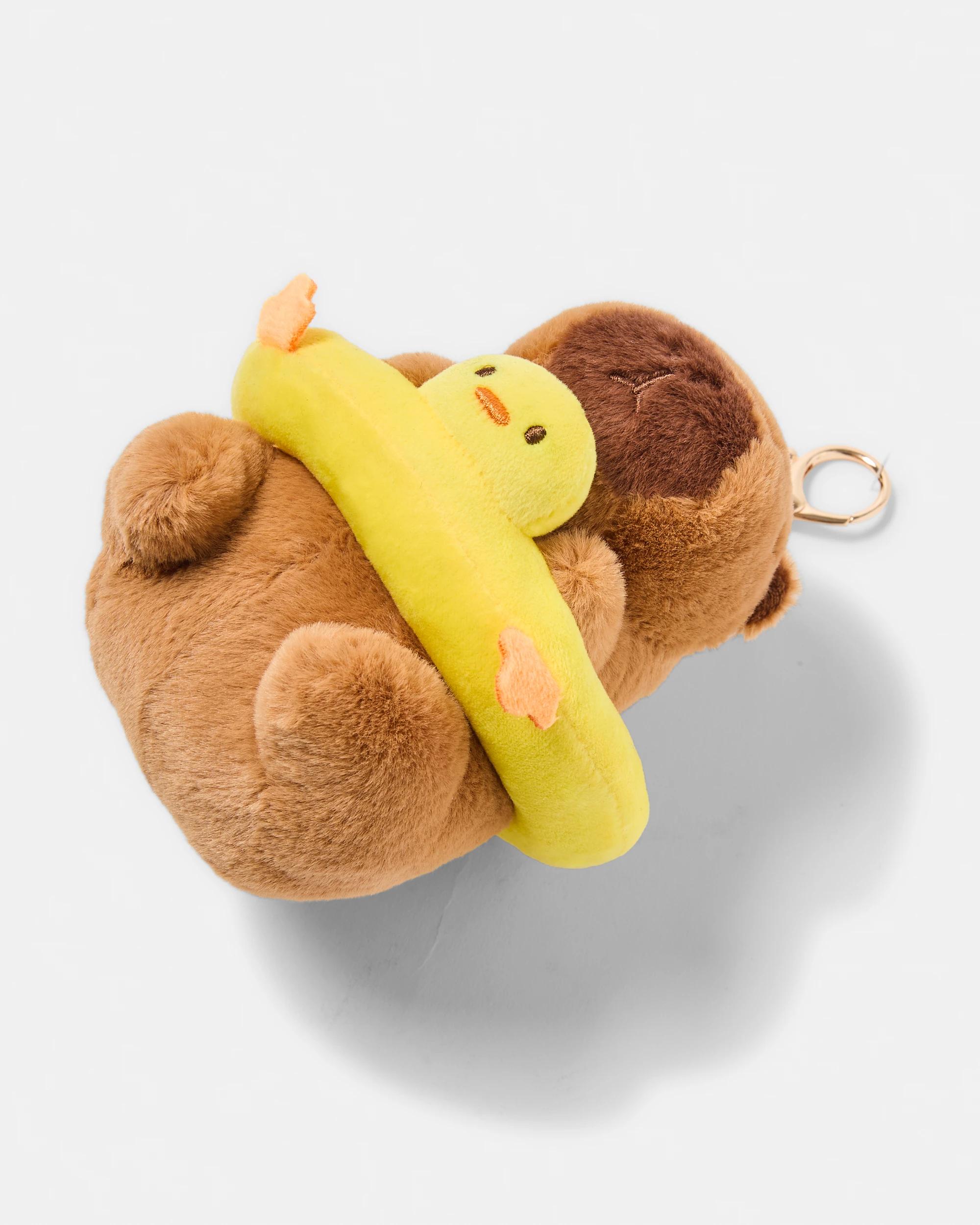 2 Duck Capybara Charm Keyring - Brown, Yellow and Gold Tone Brown, 2 of 3