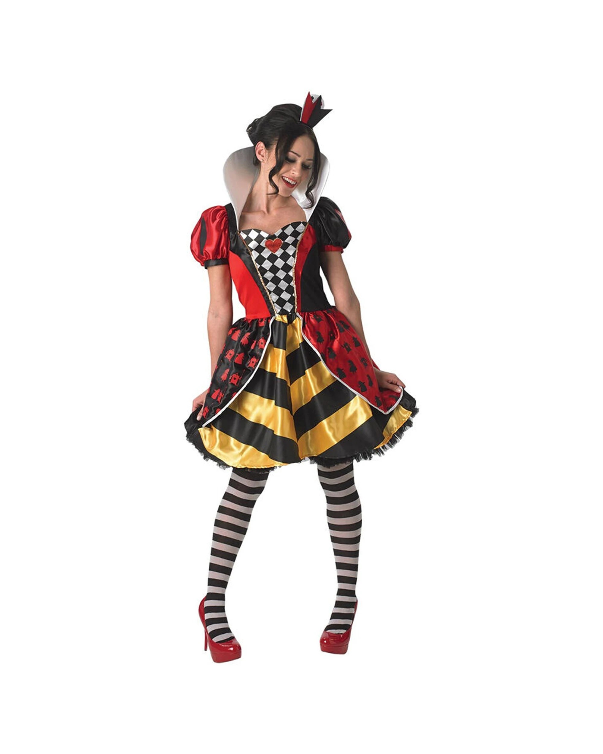 1 Disney Queen Of Hearts Deluxe Womens Dress Up Costume Size L - Multi, 1 of 3