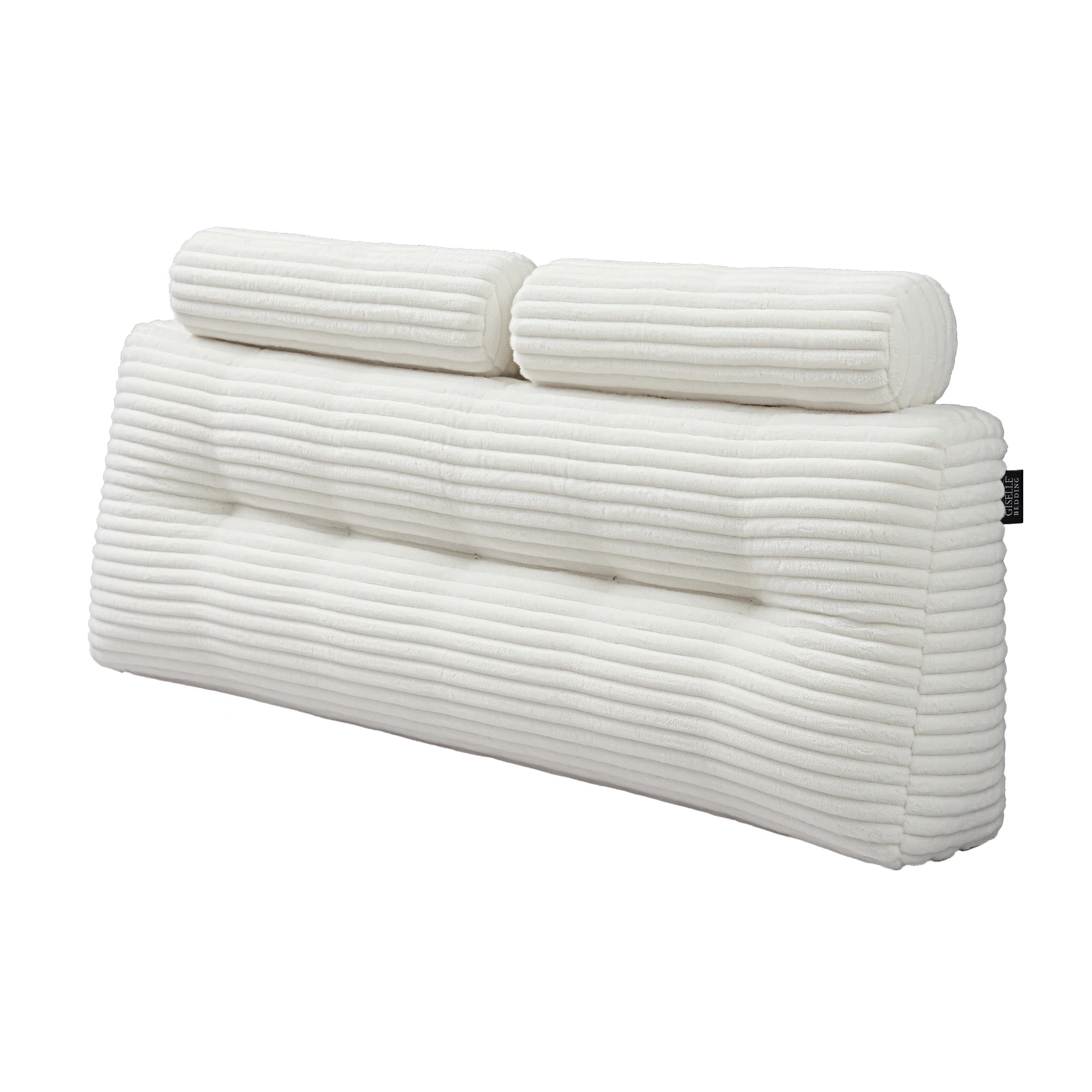 1 Giselle Bedding Sofa Reading Wedge Pillow Headboard Shredded Foam Support - Queen Bed - White, 1 of 9