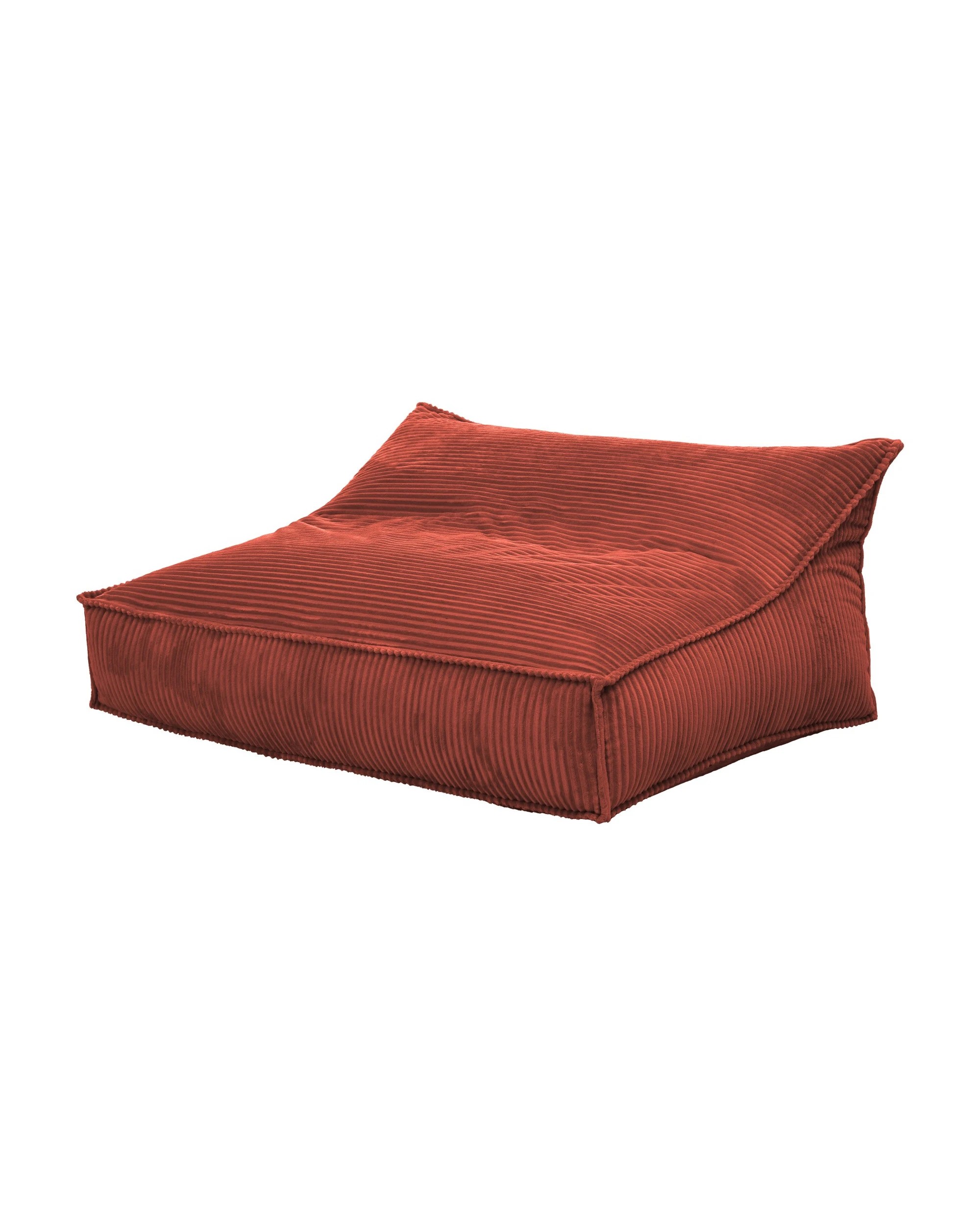 1 Cadence & Co. Wilde Ribbed Luxe Fleece Double Sofa Bean Bag Lounge Cover - Rust Red, 1 of 8