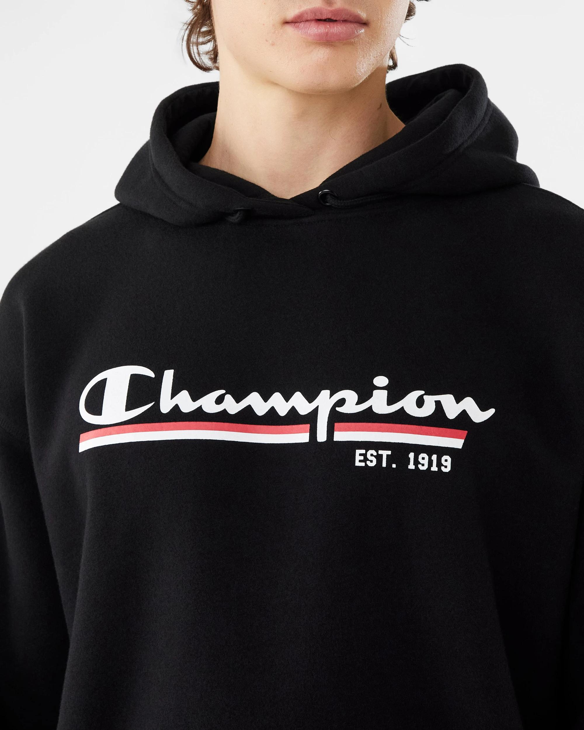 6 Champion Script Mens Hoodie Black, 6 of 9