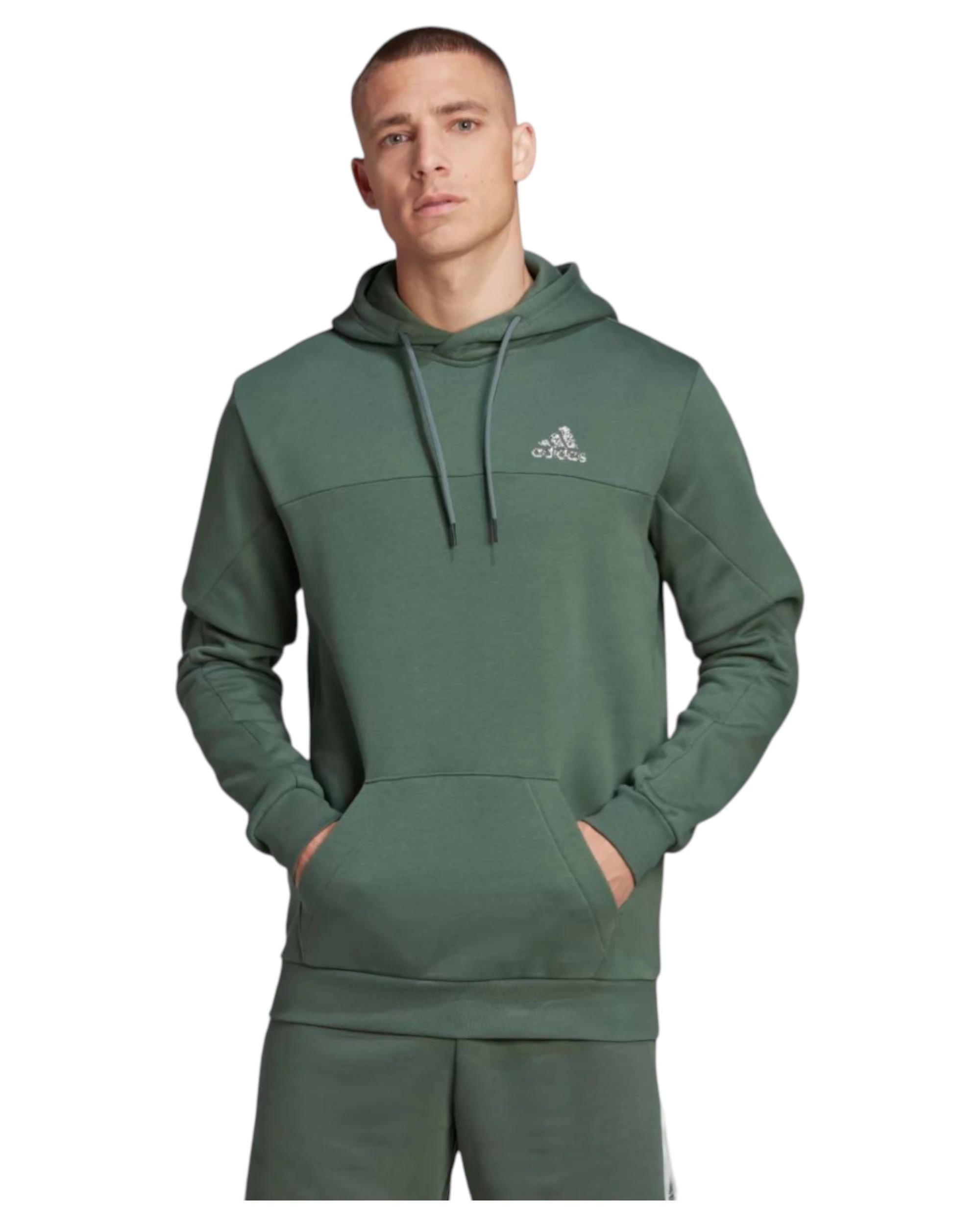 5 Adidas Mens Stadium Fleece Badge of Sport Green Hoodie GREEN, 5 of 5