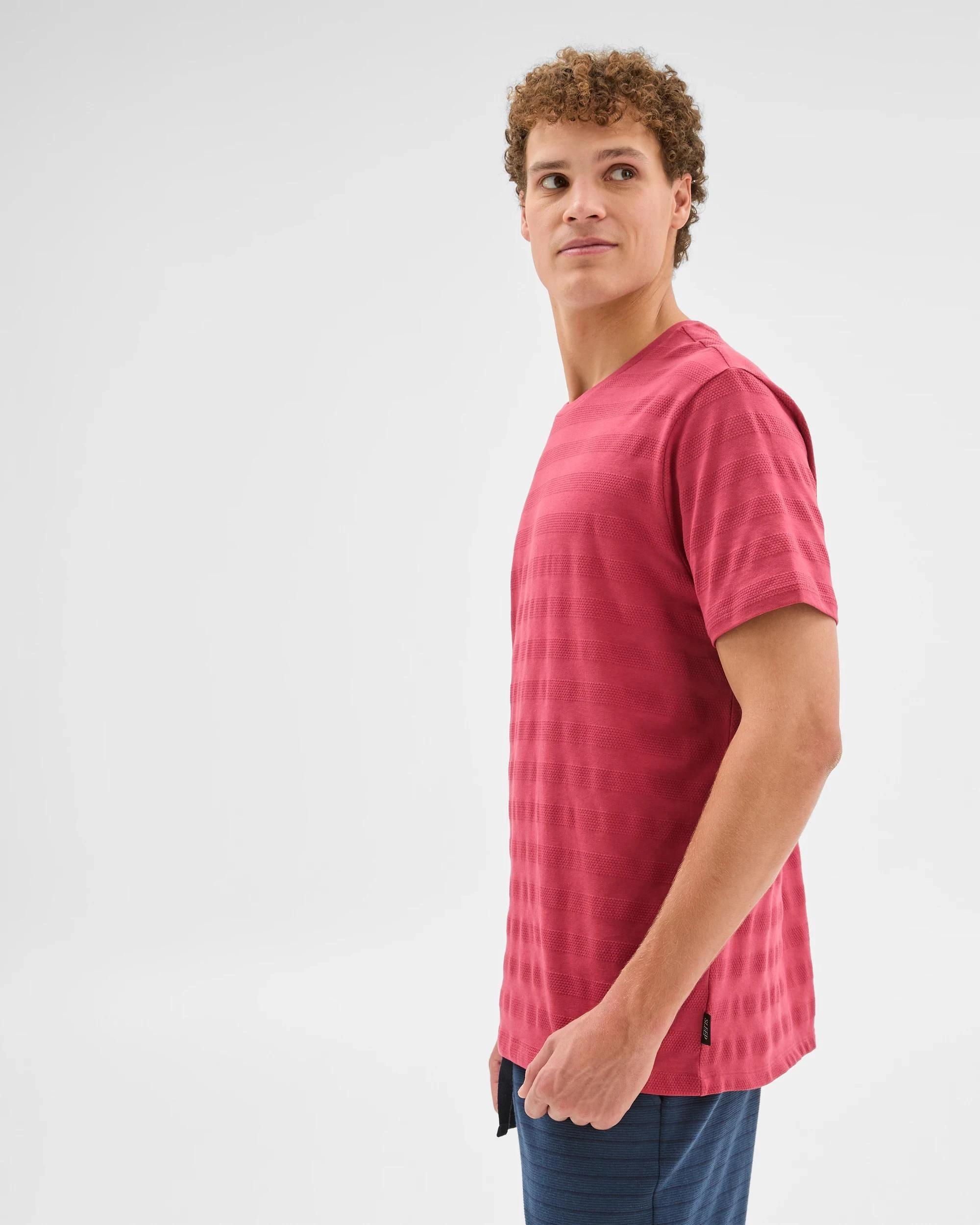 3 Maxx Australian Cotton Textured Sleep T-Shirt RED, 3 of 6