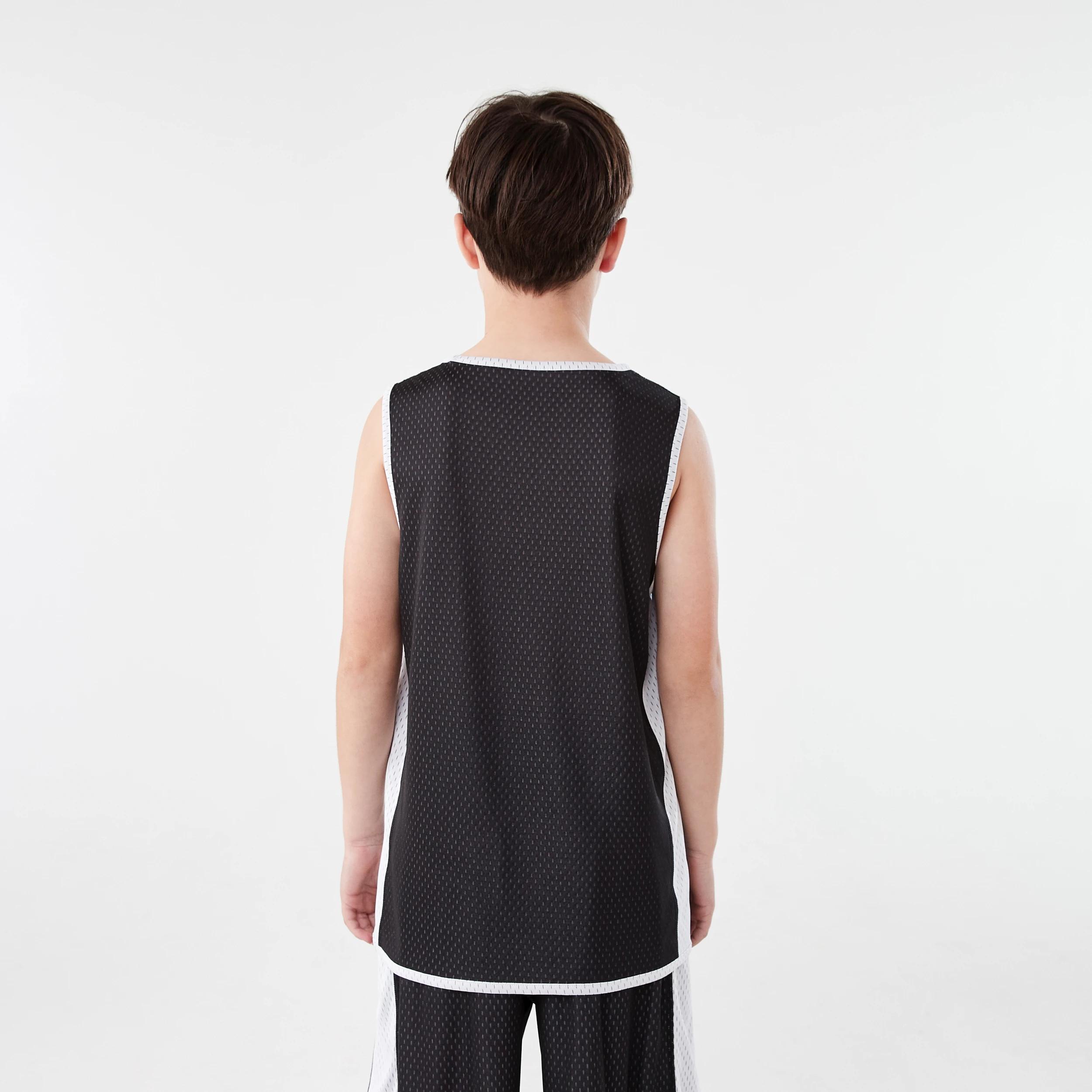 3 Official NBL Kids Basketball Reversible Muscle Tank BLACK, WHITE, 3 of 9