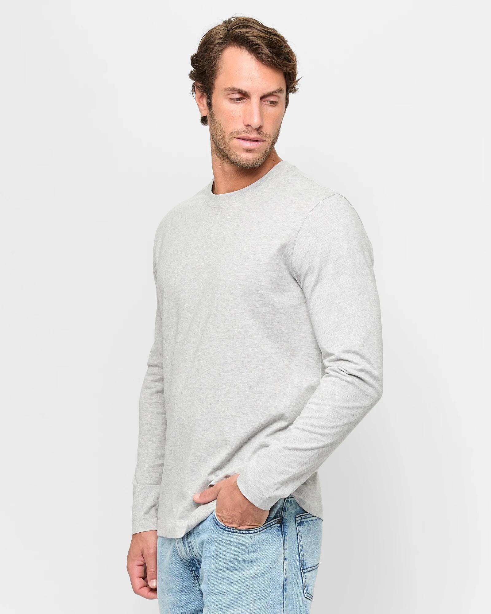 3 Target Australian Cotton Long Sleeve T-Shirt GREY MARLE, 3 of 5