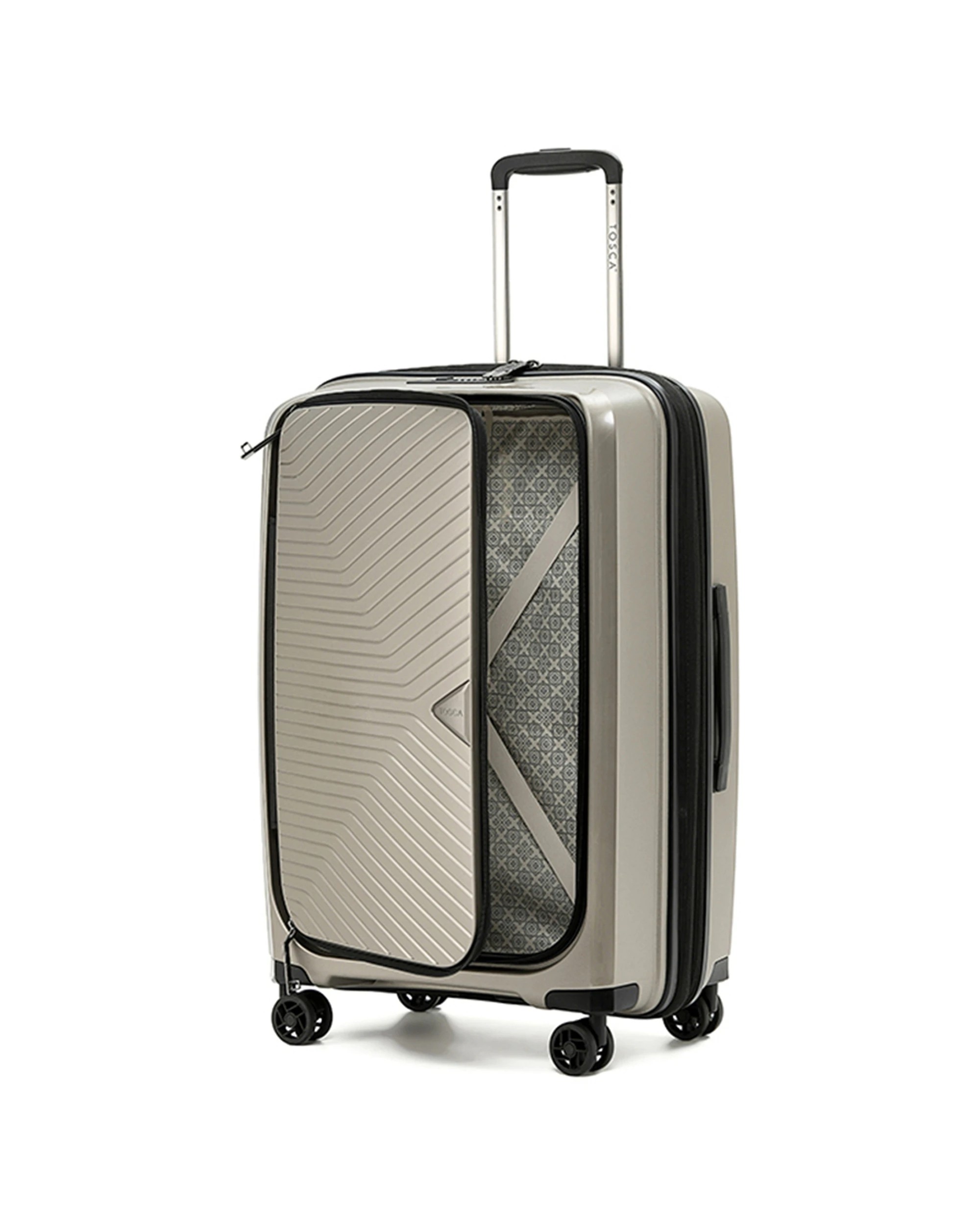 3 Tosca 3Pc Space X 20" Carry On 25/29" Trolley Case Set - Gold, 3 of 6