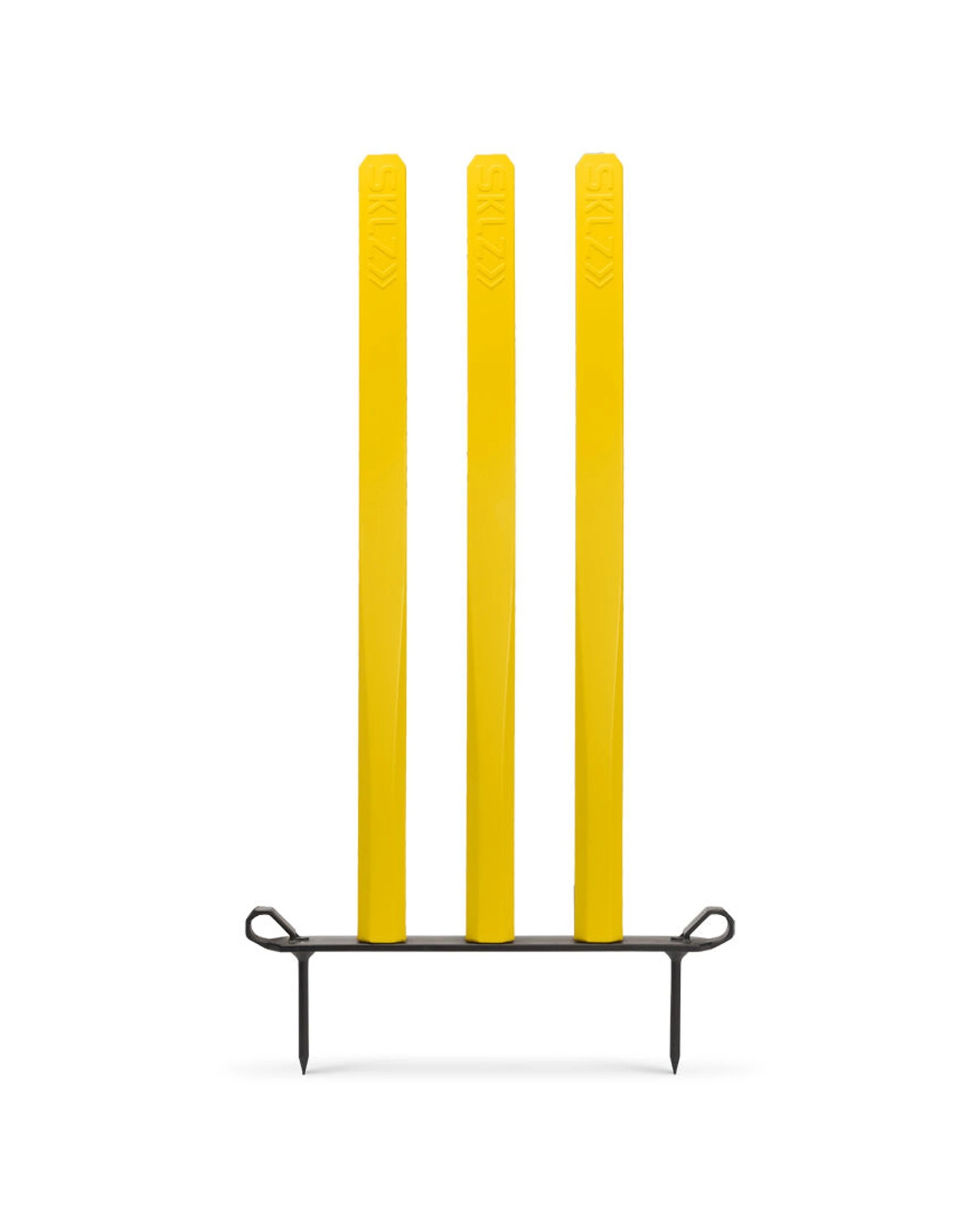 2 Sklz Cricket Flexi-Set Training Stumps with Ground Spikes 28-inch Durable - Yellow, 2 of 8
