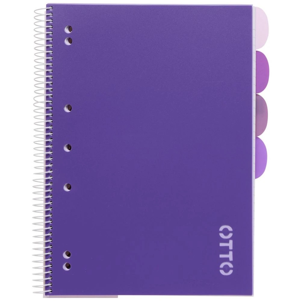 2 Otto A4 5 Subject Notebook 250 Page Purple, 2 of 5