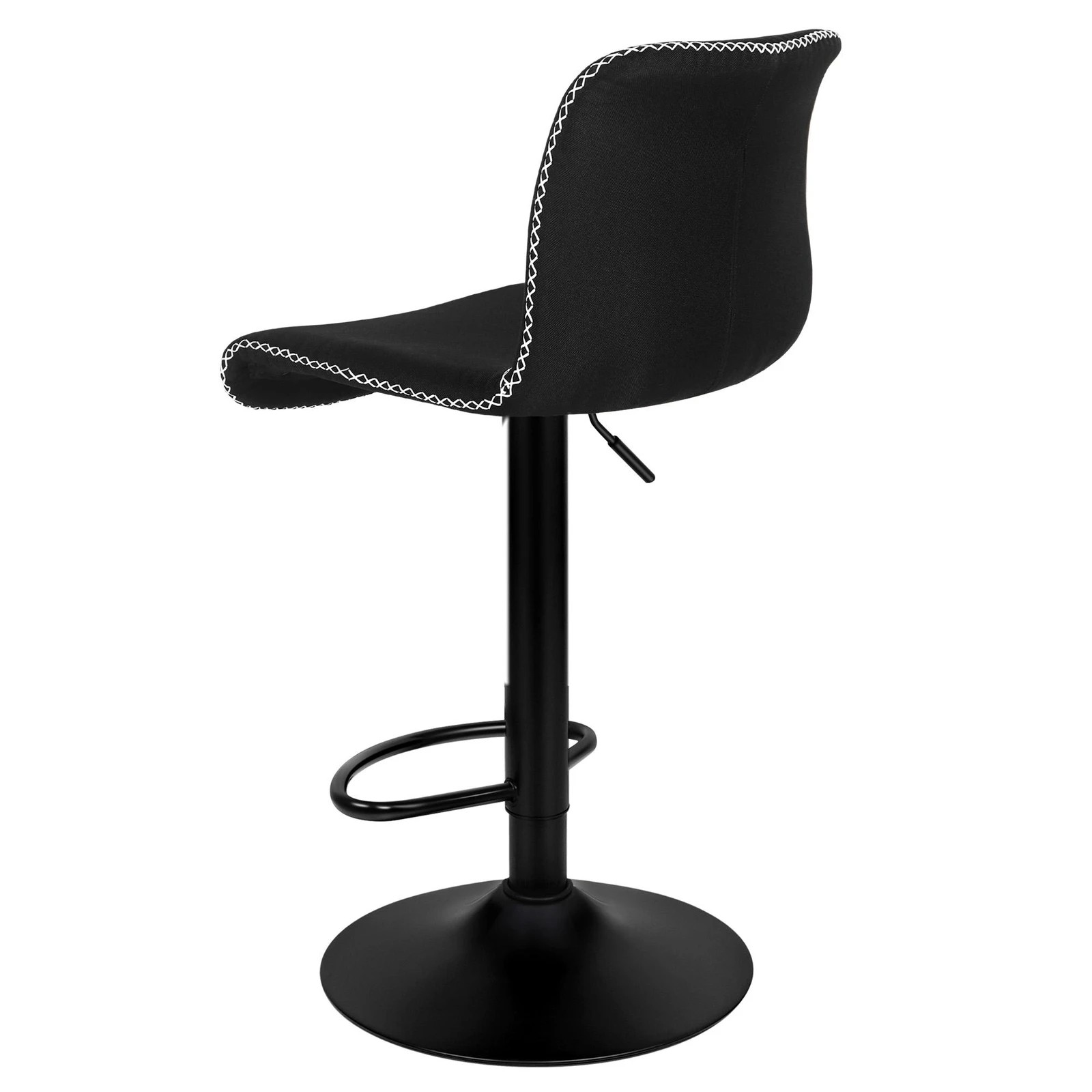 6 Alfordson 2x Bar Stools Remy Kitchen Gas Lift Swivel Vintage Chair Fabric - Black, 6 of 9