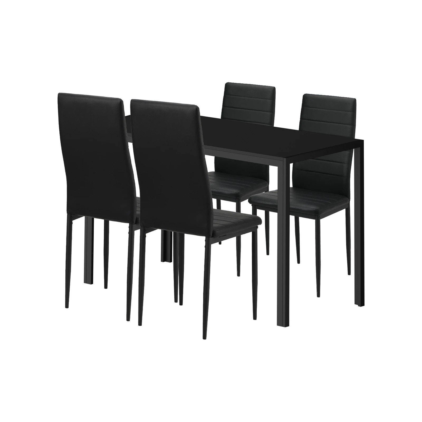 8 Oikiture 120cm Rectangle Dining Table With 4pcs Dining Chairs Wooden
 - Black, 8 of 8