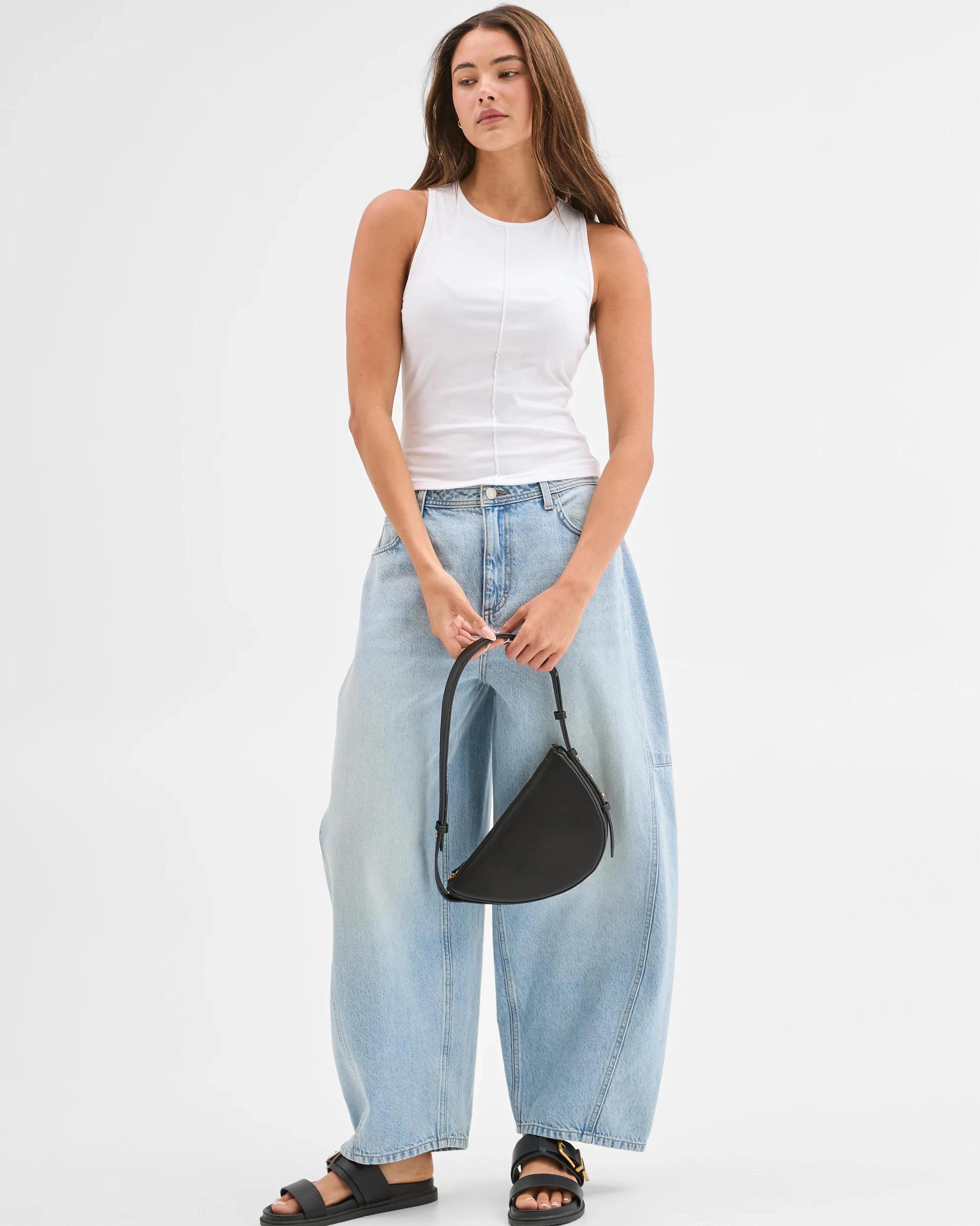 1 Lily Loves Australian Cotton Blend Exposed Seam Tank Top LILY WHITE, 1 of 6