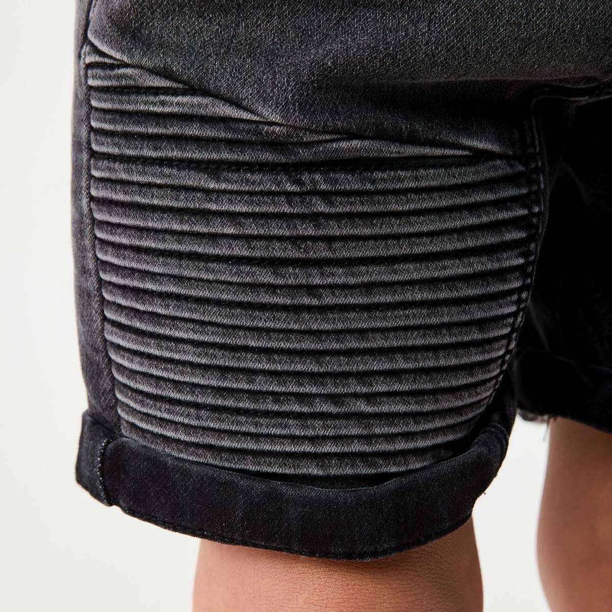 5 Moto Denim Shorts BLACK WASH, 5 of 7