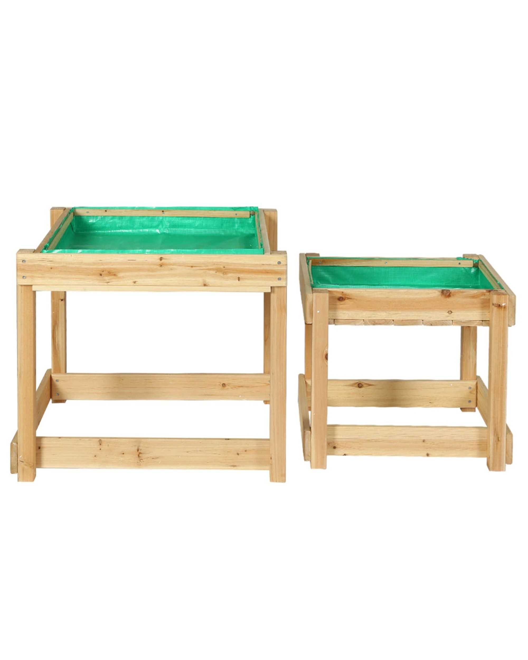 3 Keezi Kids Sandpit Wooden Sandbox Sand Pit Water Table Outdoor Toys 101cm - Natural, 3 of 5