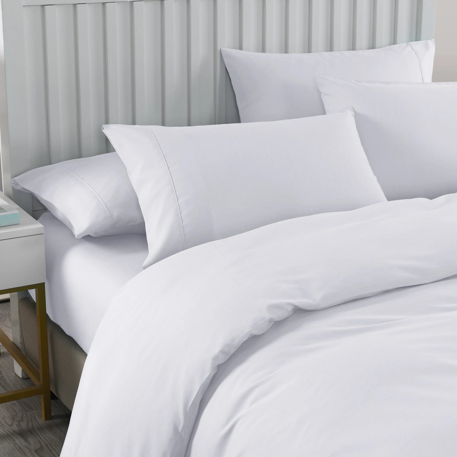 2 Royal Comfort 2000TC Bamboo Cooling 6 Piece Sheet Quilt Cover Set - Double Bed - White, 2 of 5