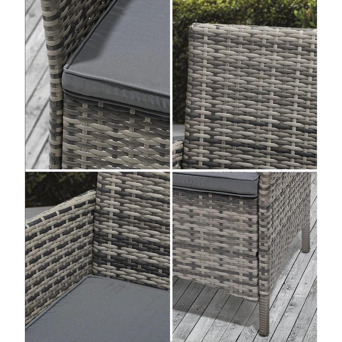 6 Livsip 2x Outdoor Dining Chairs Rattan Outdoor Patio Chairs Furniture
 - Grey, 6 of 10