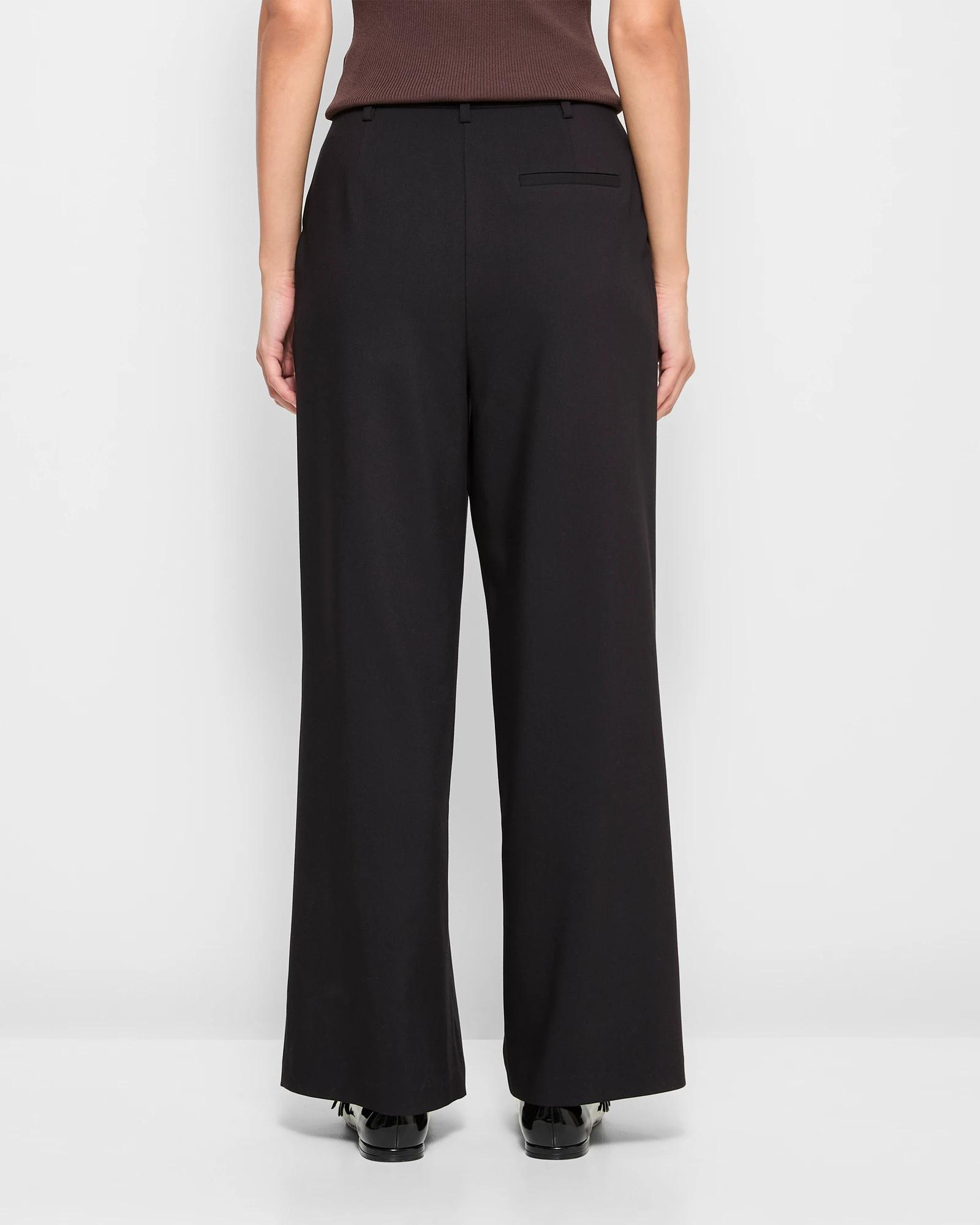 4 Classic Pleat Front Wide Leg Pants - Preview BLACK, 4 of 6