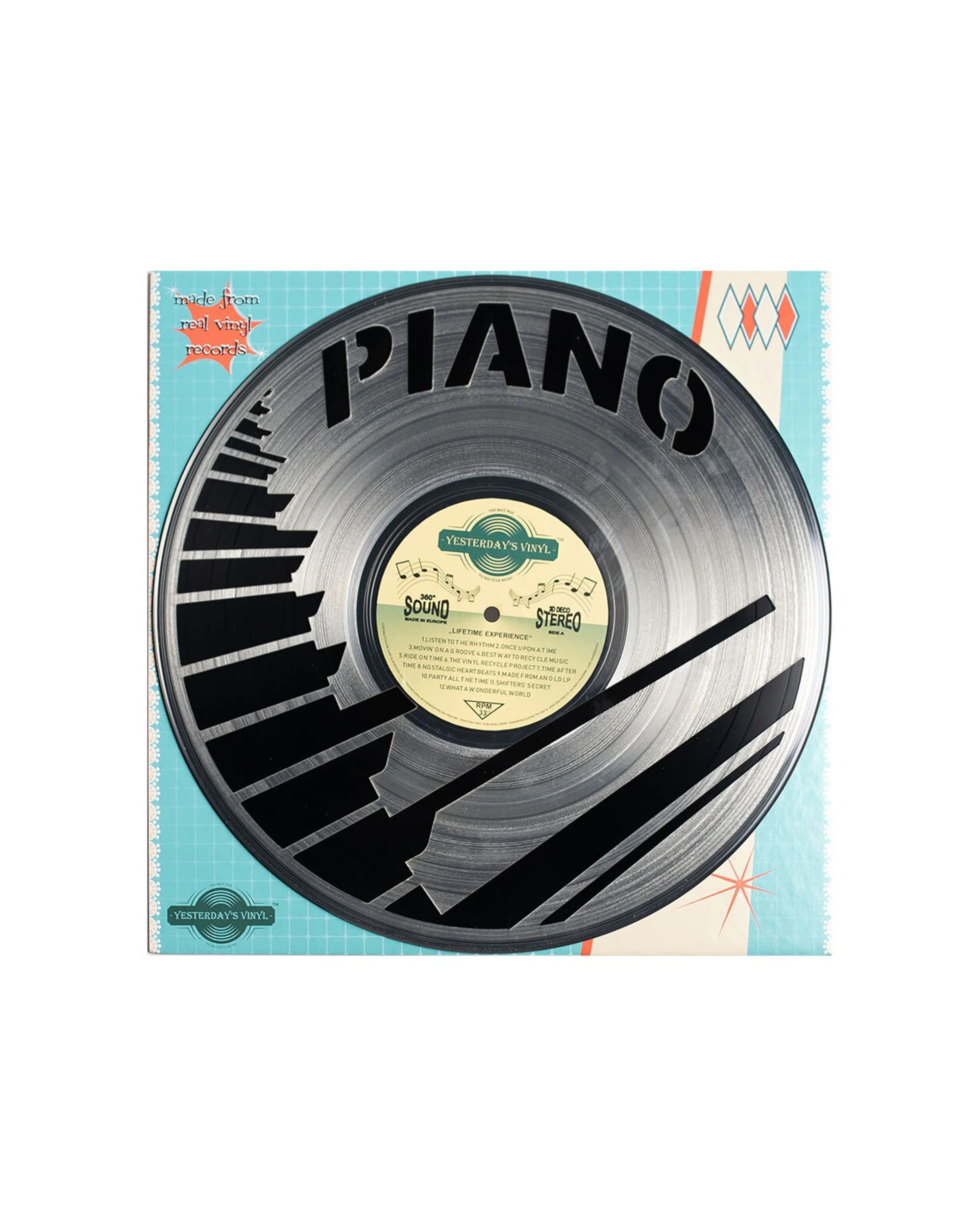 1 Yesterday's Vinyl Record Music Lover 30cm 3D Decoration Piano Wall Art - Multi, 1 of 3