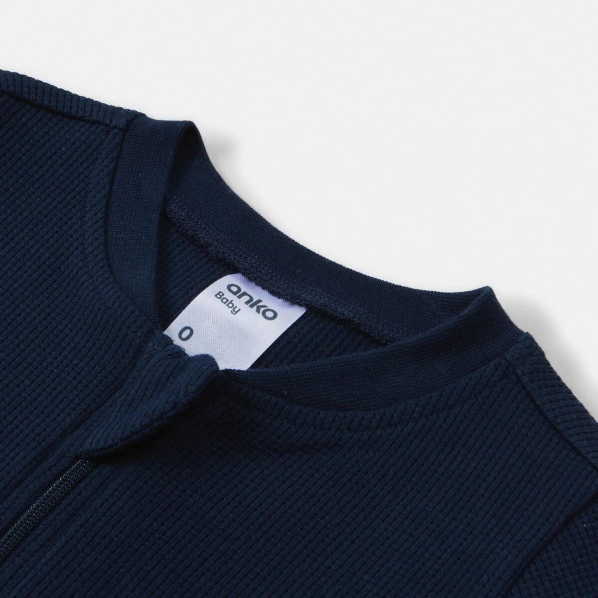 3 Waffle Coverall Dress Navy, 3 of 3