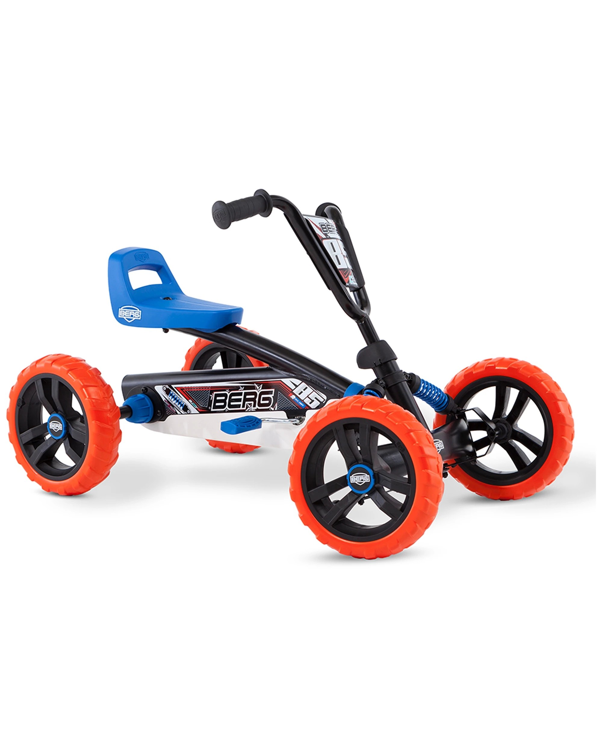 1 Berg Buzzy Nitro Kids Pedal Go Kart Orange Blue 2-5 Years Stable Adjustable Seat Eva Tyres - Orange, 1 of 5