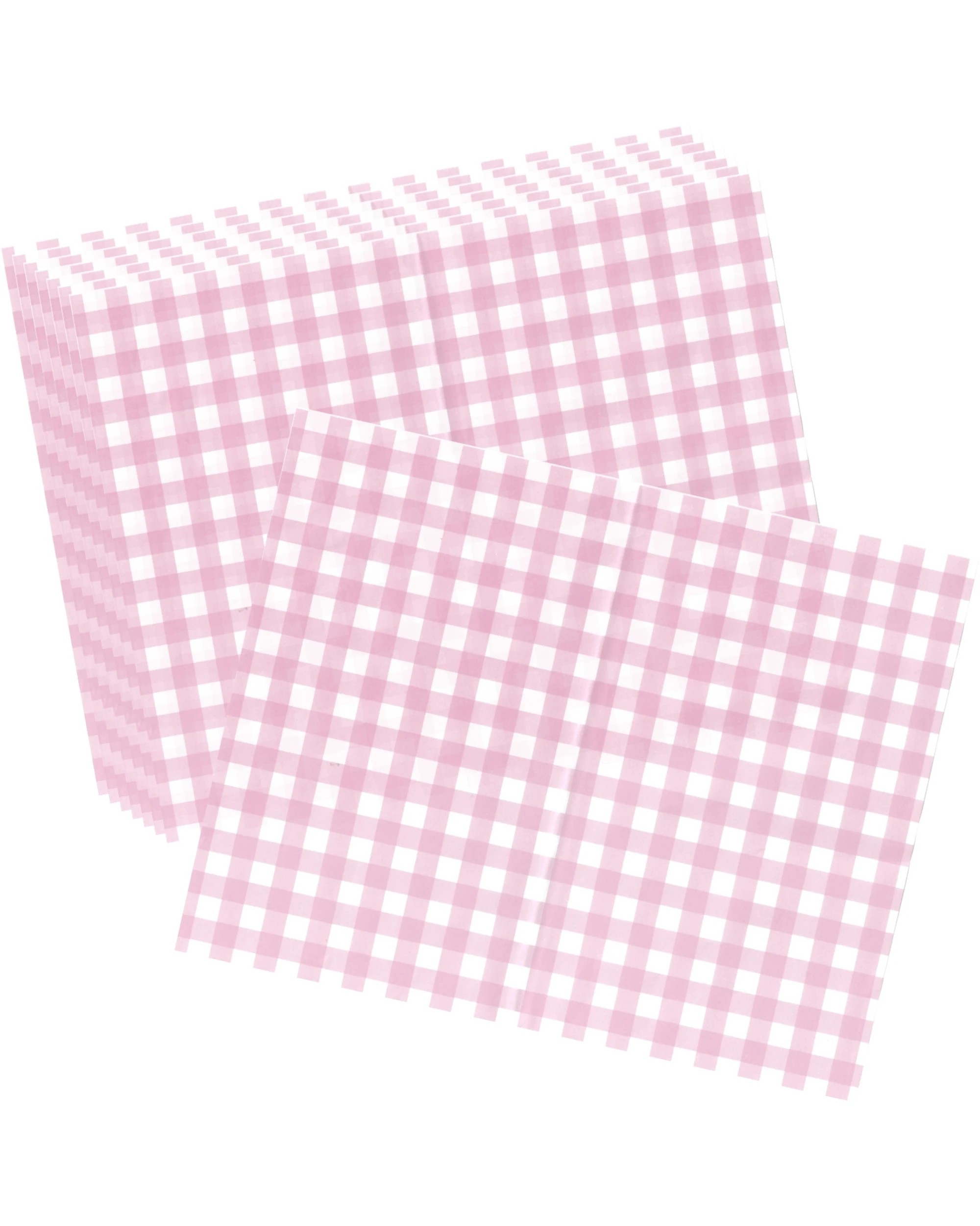 2 Artwrap Pink Gingham Grease Proof Paper Plate Tray Liners 8 SheetsPink - Pink, 2 of 5