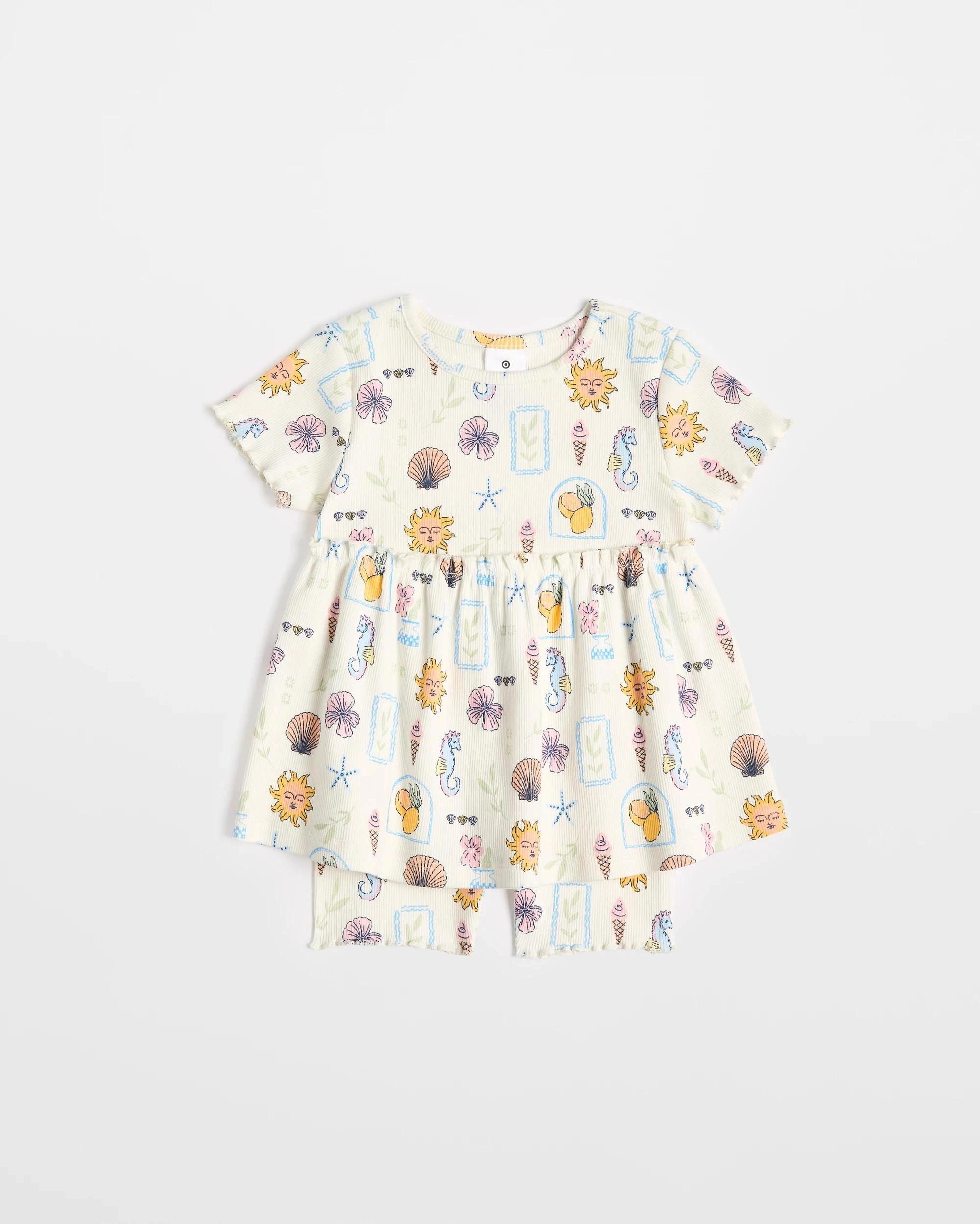 1 Target Baby Organic Cotton Baby Jersey Dress and Bloomer Set 2 Piece CREAM SUNNYDAZE, 1 of 3