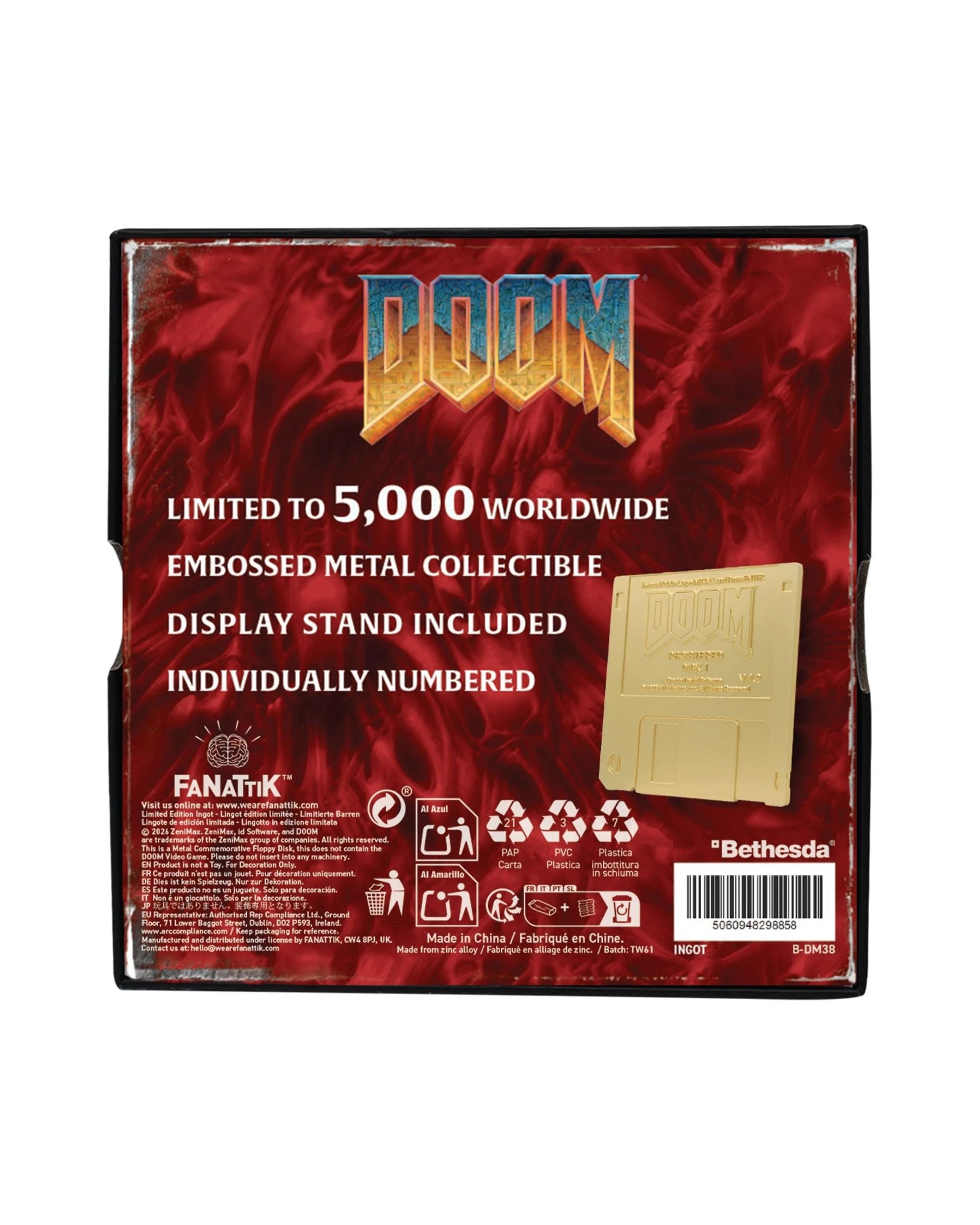 7 Fanattik DOOM Floppy Disk Limited Edition Imitation Gold Plated Replica, 7 of 9