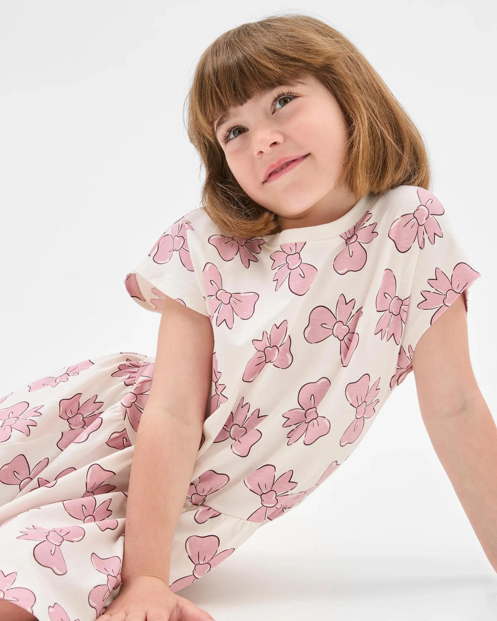 2 Target Kids Australian Cotton 2 Pack Knee Length Dress PINK BOW, 2 of 8