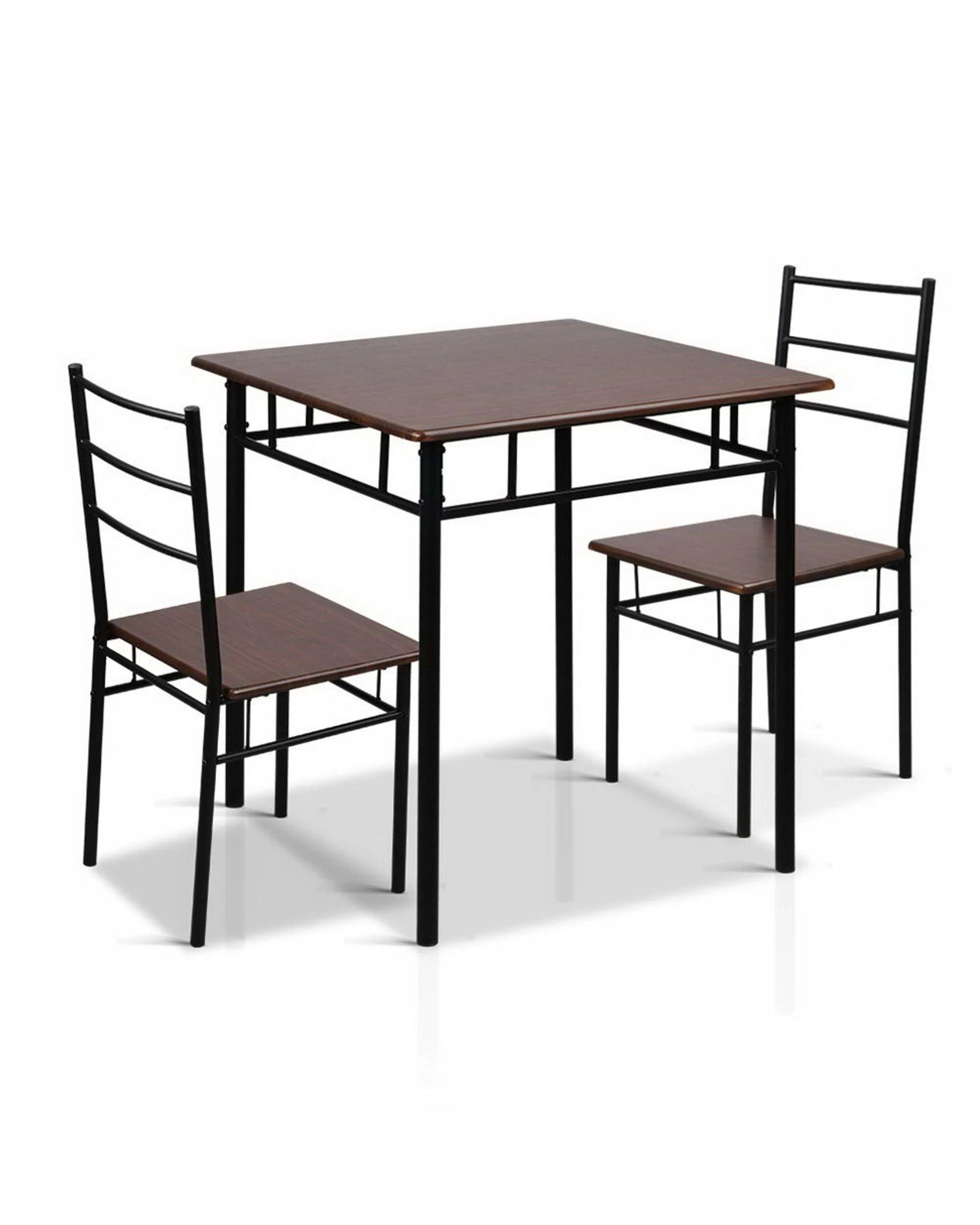 1 Artiss Dining Table And Chairs Set fo 3 Walnut - Multi, 1 of 10