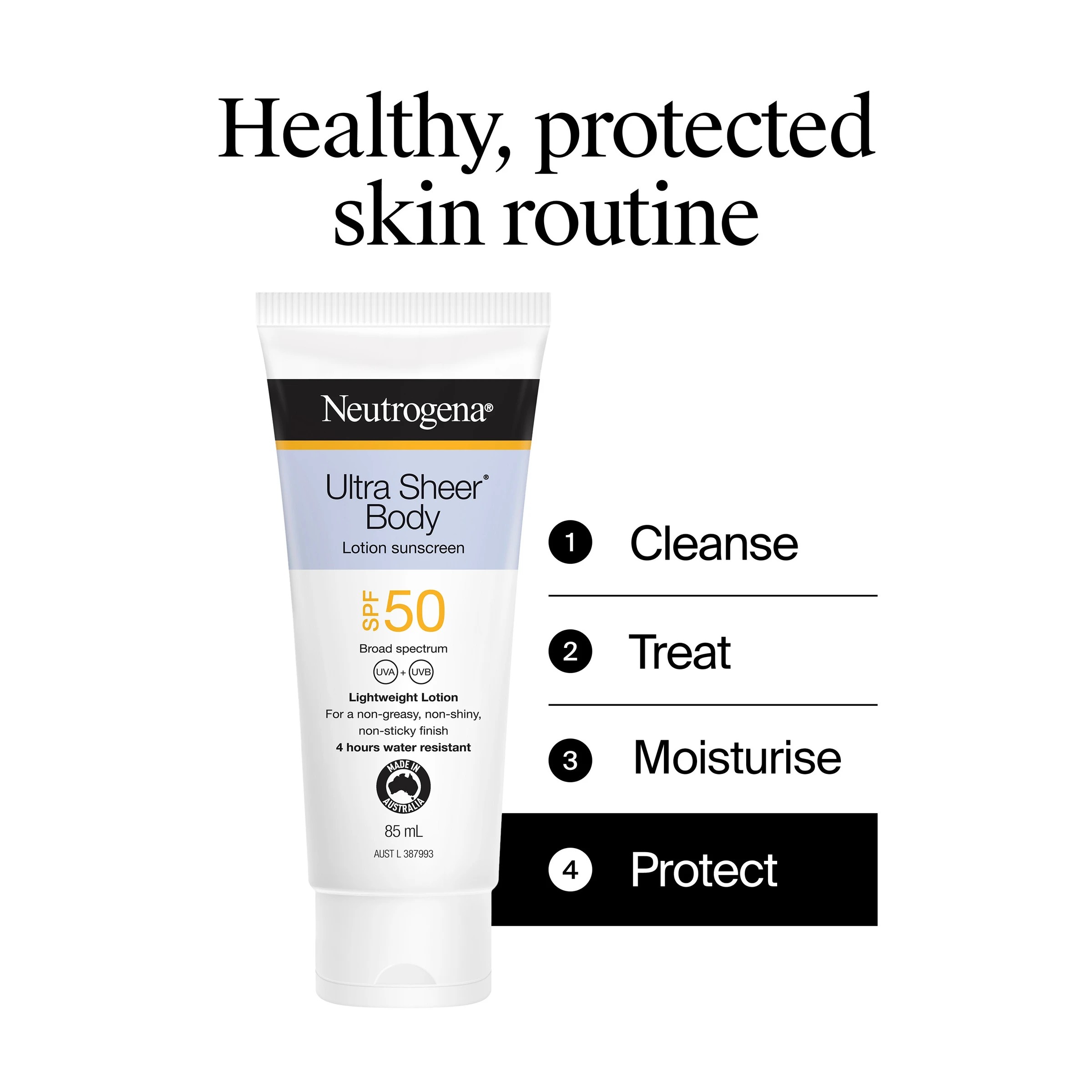 3 Neutrogena SPF 50 Ultra Sheer Body Lotion Sunscreen 85ml, 3 of 8