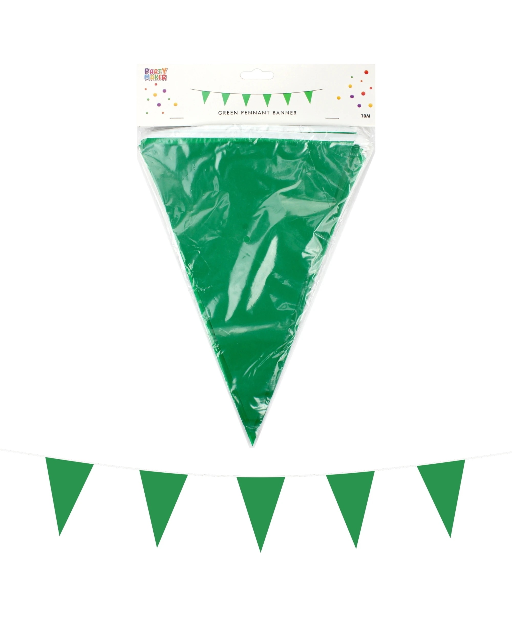 1 Partyrama Green Plastic Flag Banner 10m - Green, 1 of 1
