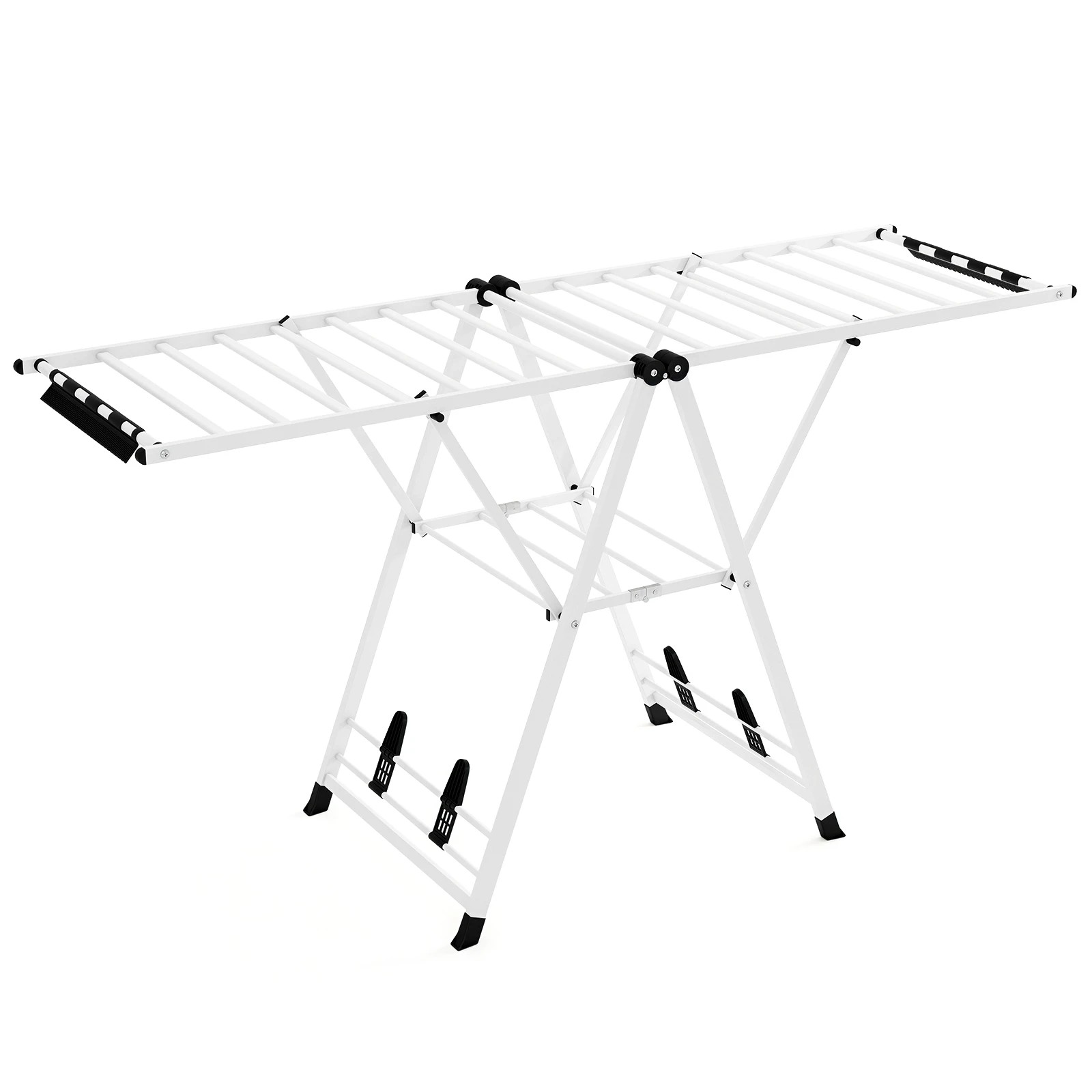 1 Costway Clothes Drying Rack Foldable Clothes Airer w/20 Drying Rails Gullwing Clothing Stand - White, 1 of 3
