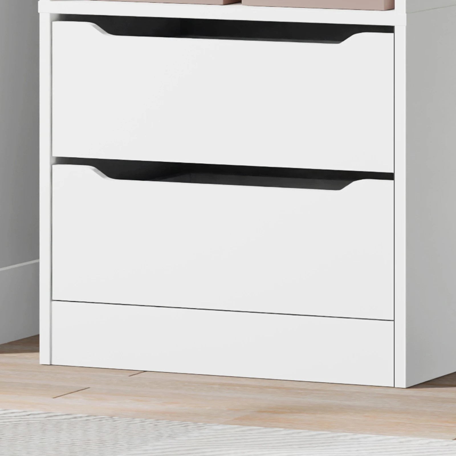 5 Alfordson Chest of 2 Drawers Office Storage Cabinet Tallboy Bedroom - White, 5 of 10