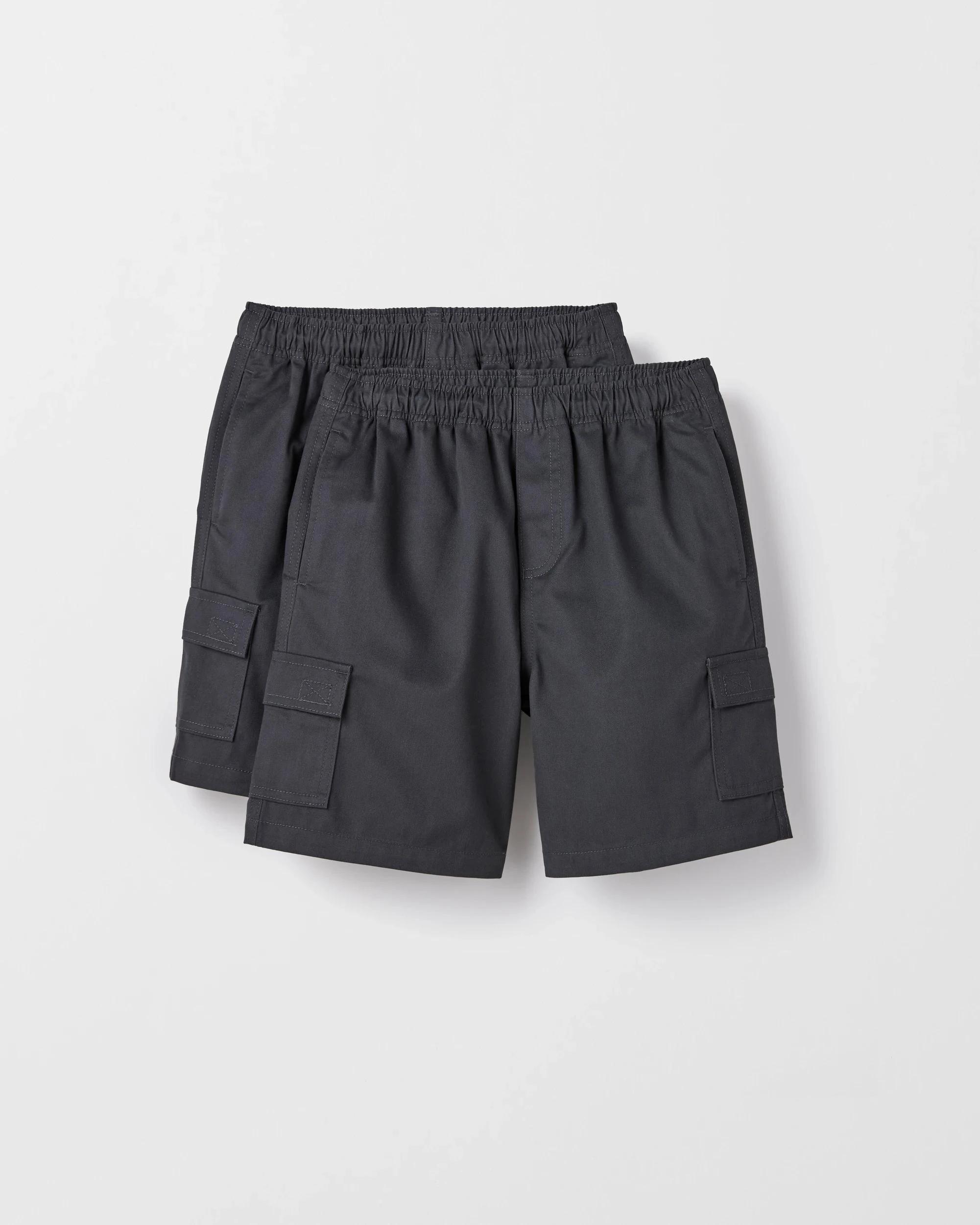 1 Target Australian Cotton Blend 2 Pack School Drill Cargo Shorts GREY, 1 of 3