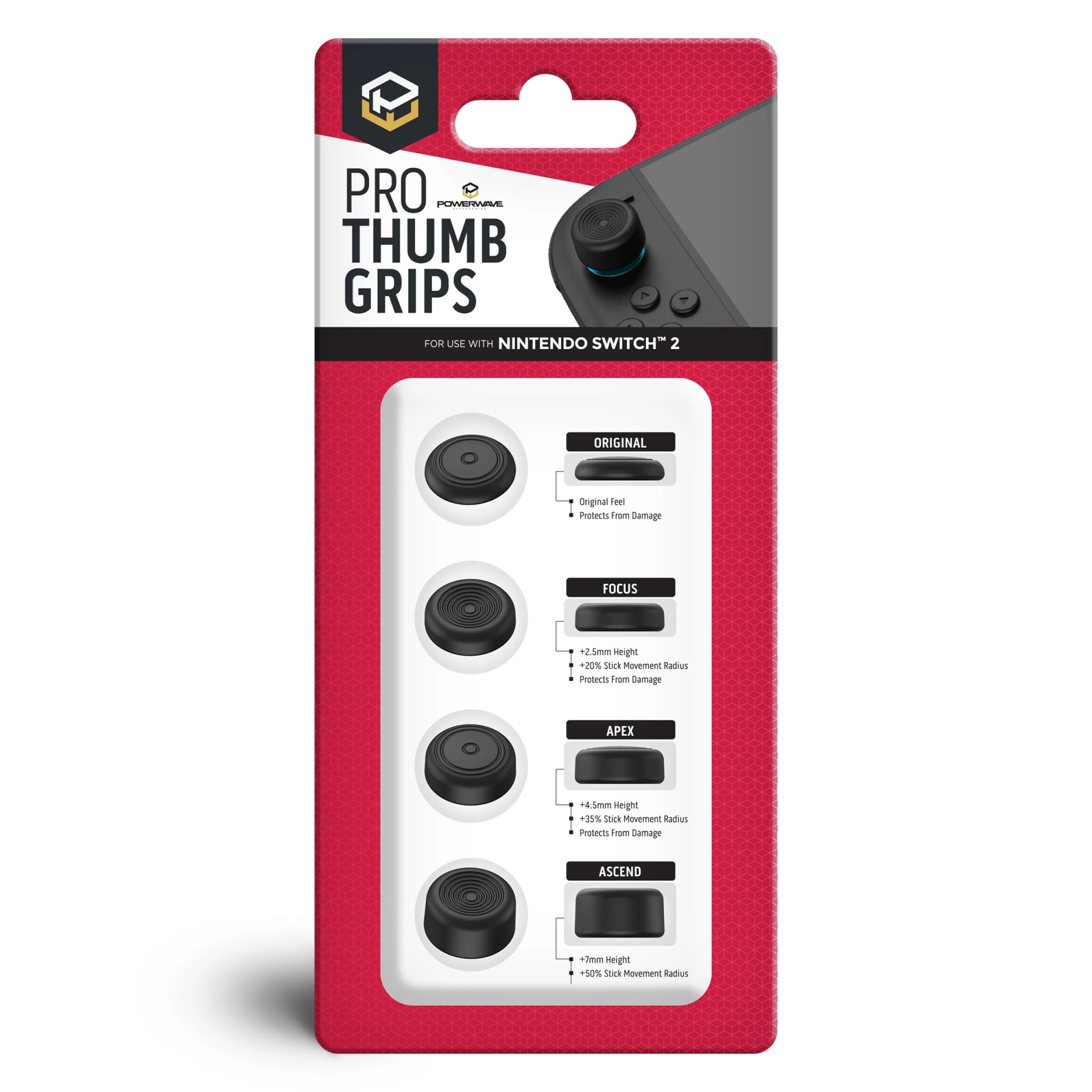 1 Powerwave Pro Thumb Grips - Nintendo Switch 2 - Black, 1 of 6