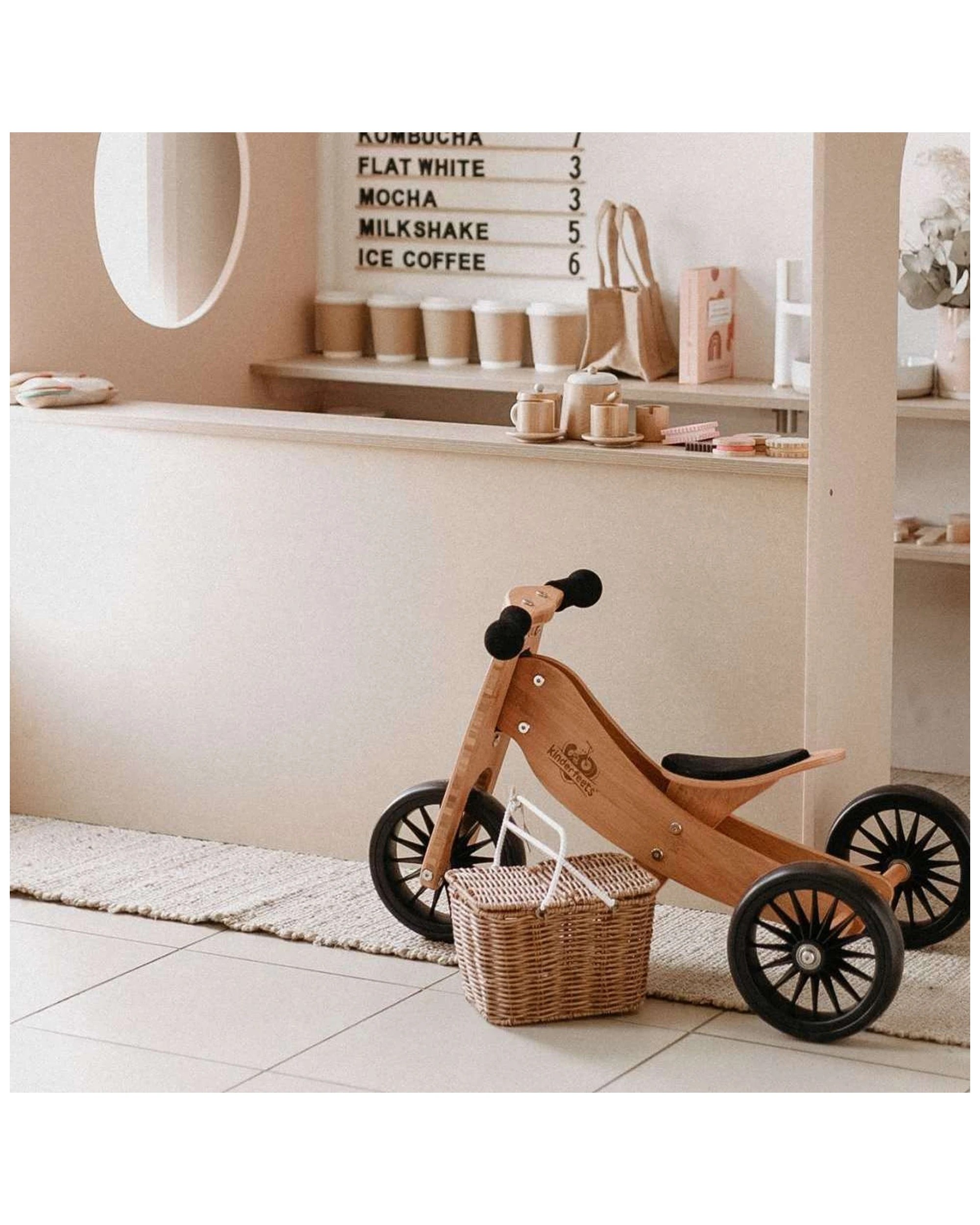 5 Kinderfeets Tiny Tot Plus Bamboo Balance Bike And Trike Kids Ride On Toy 18 Months Plus - Brown, 5 of 9