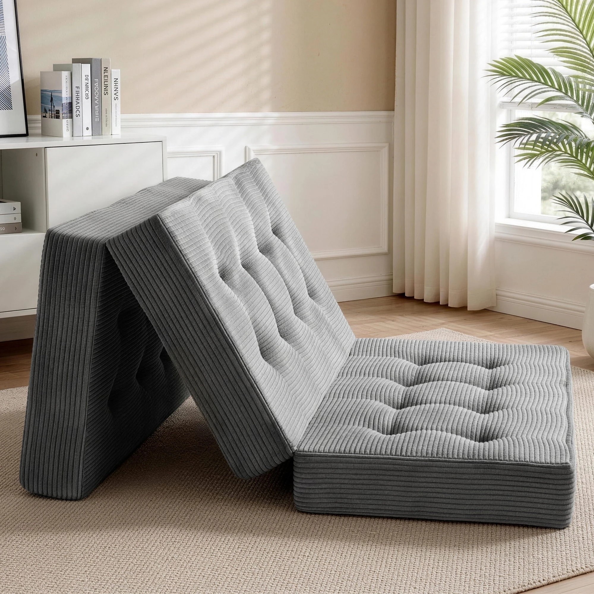 4 Giselle Bedding Double Folding Mattress 15cm Foldable Foam Portable - Double Bed - Grey, 4 of 4