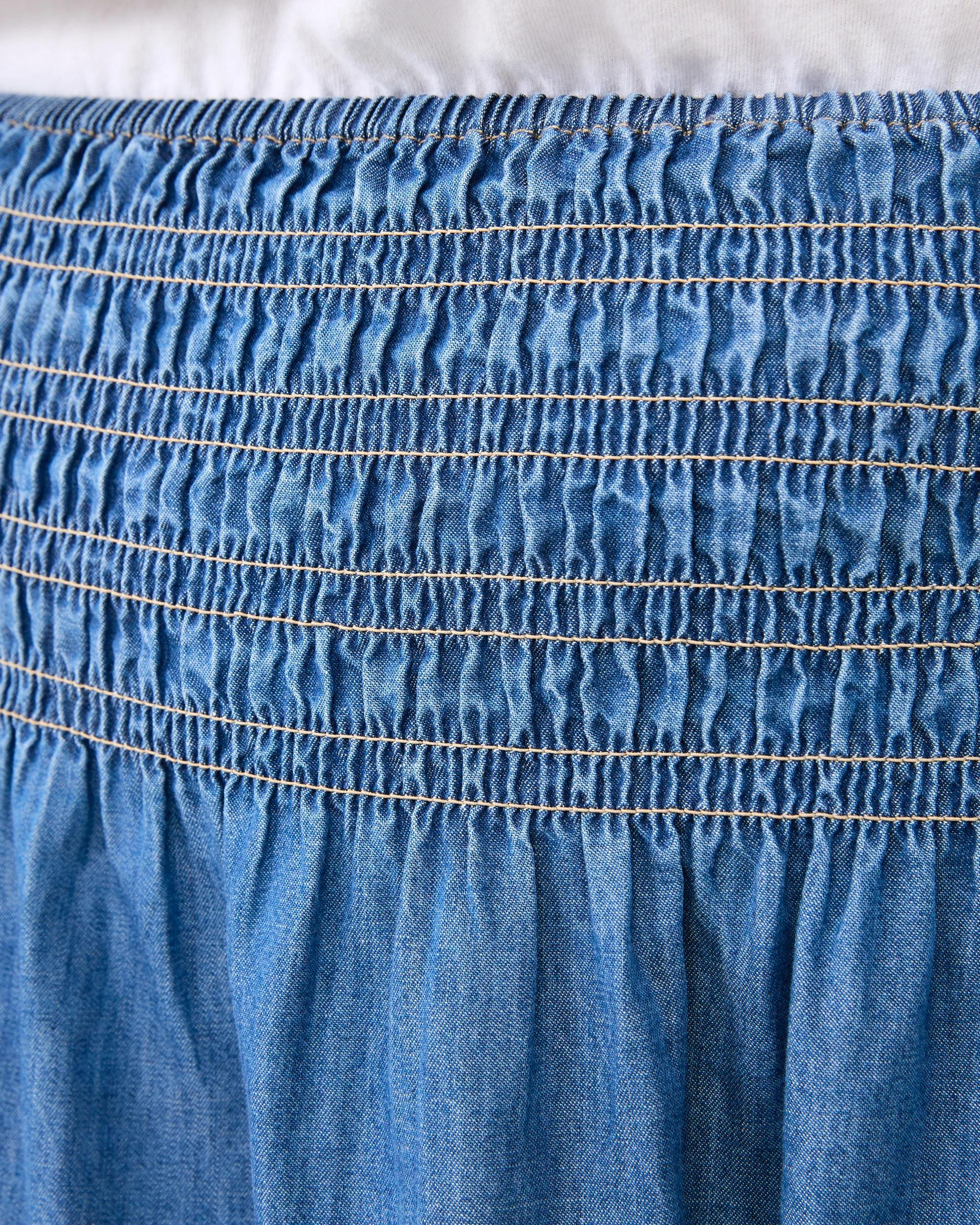 4 Curve Chambray Midi Skirt Mid Wash, 4 of 5