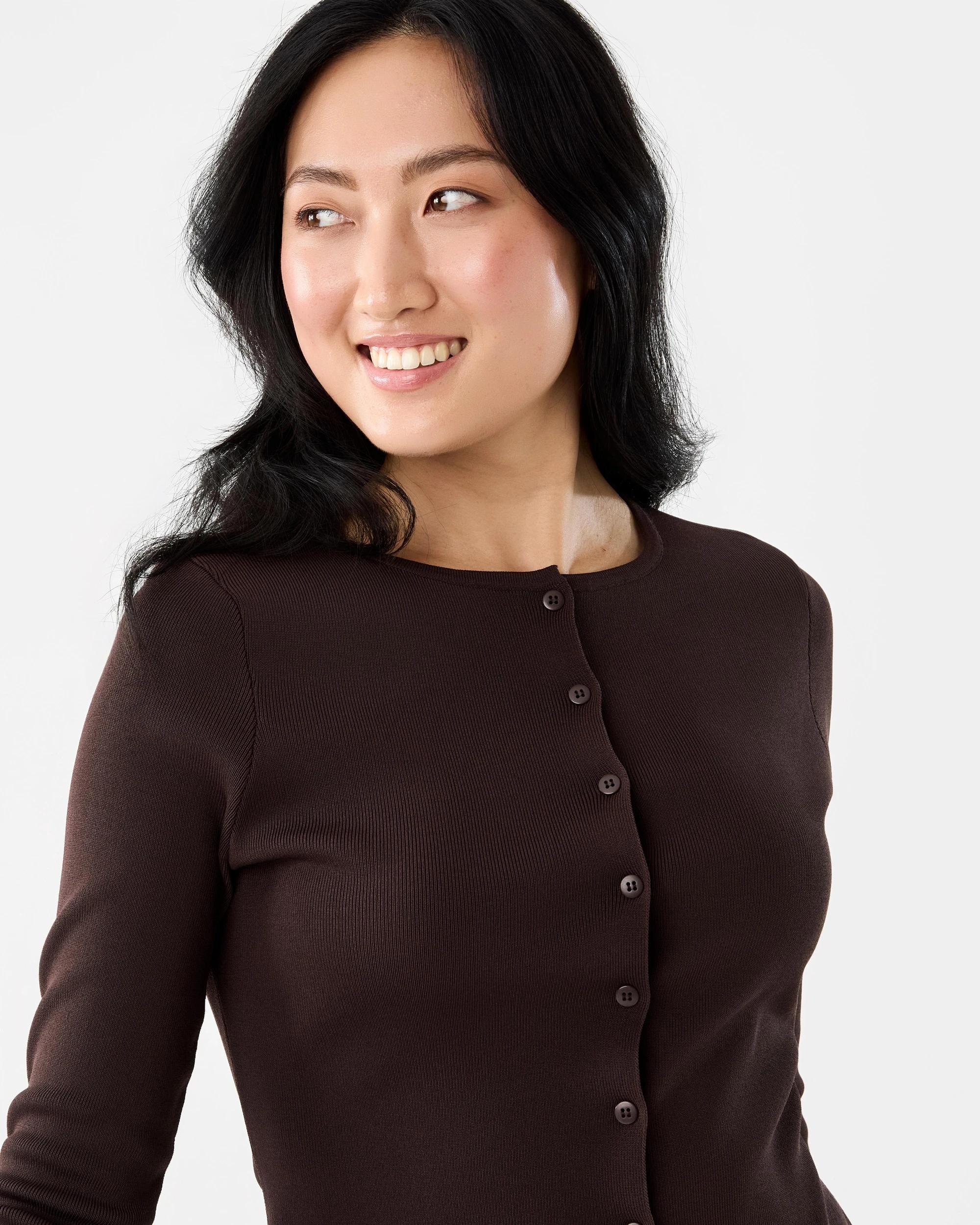 4 Long Sleeve Cinched Top Melt Brown, 4 of 7