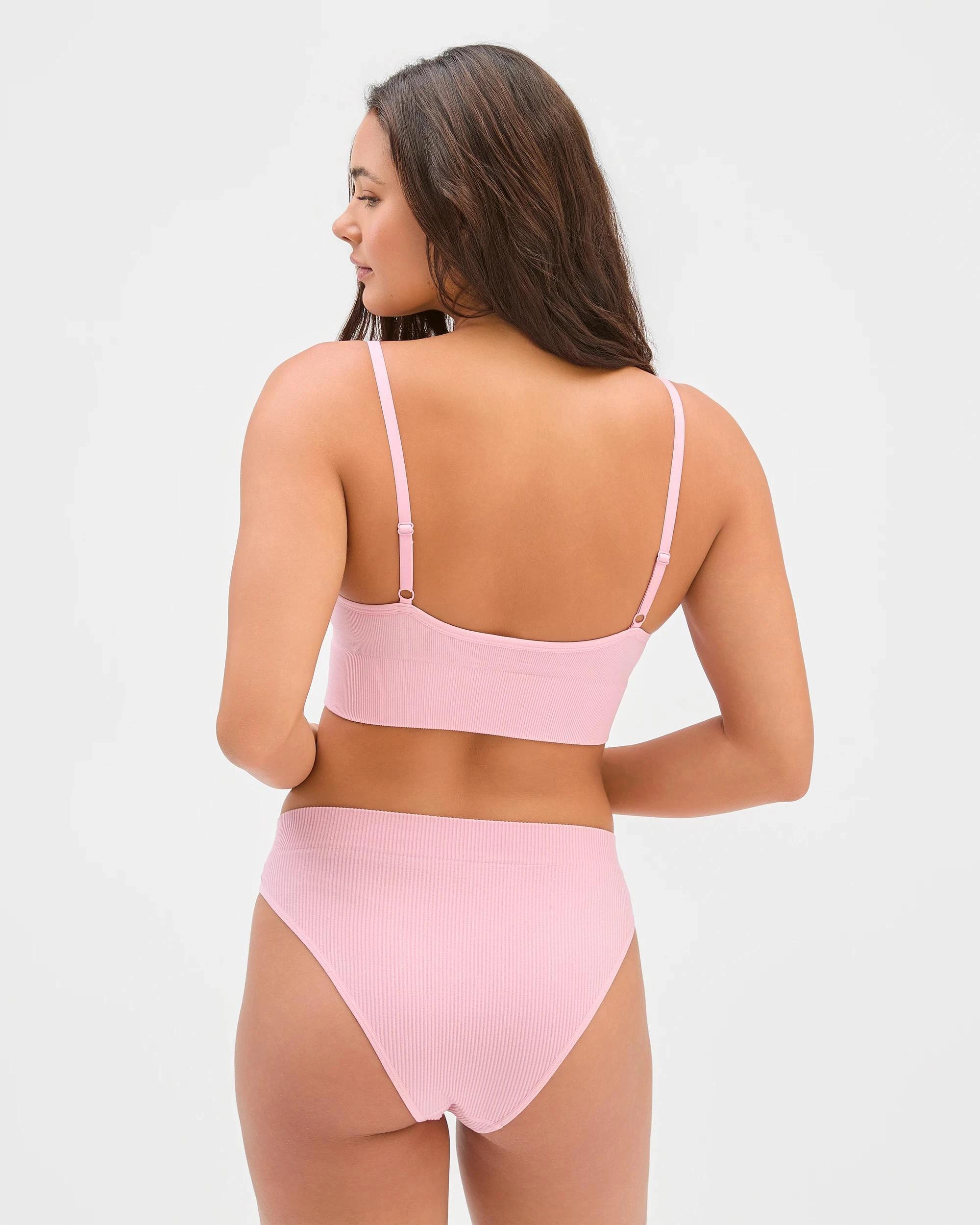 4 Lily Loves Ribbed Seamfree Push Up Crop CAMEO PINK, 4 of 5