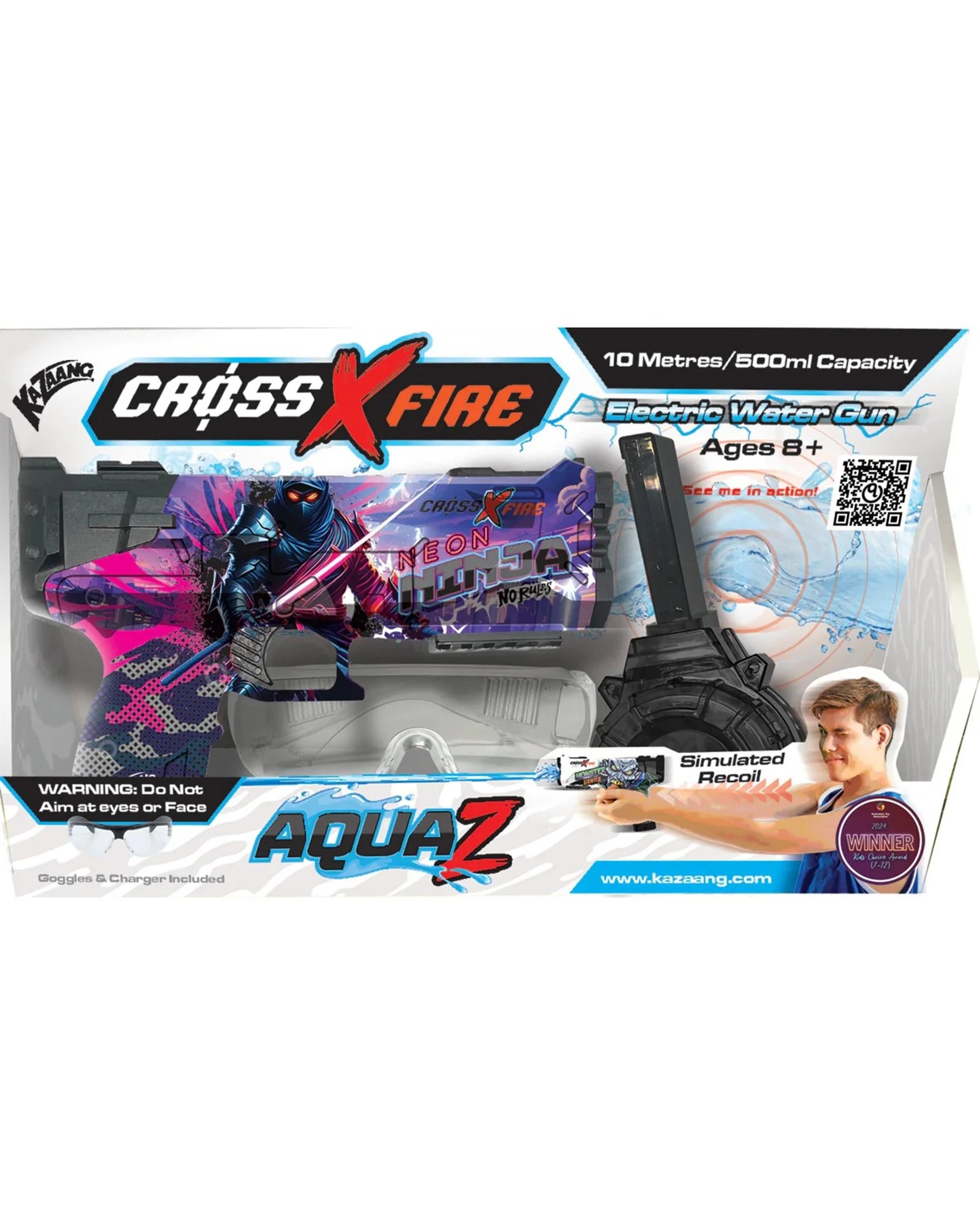 1 CrossXFire AquaZ Neon Ninjas Electric Water Gun, 1 of 6