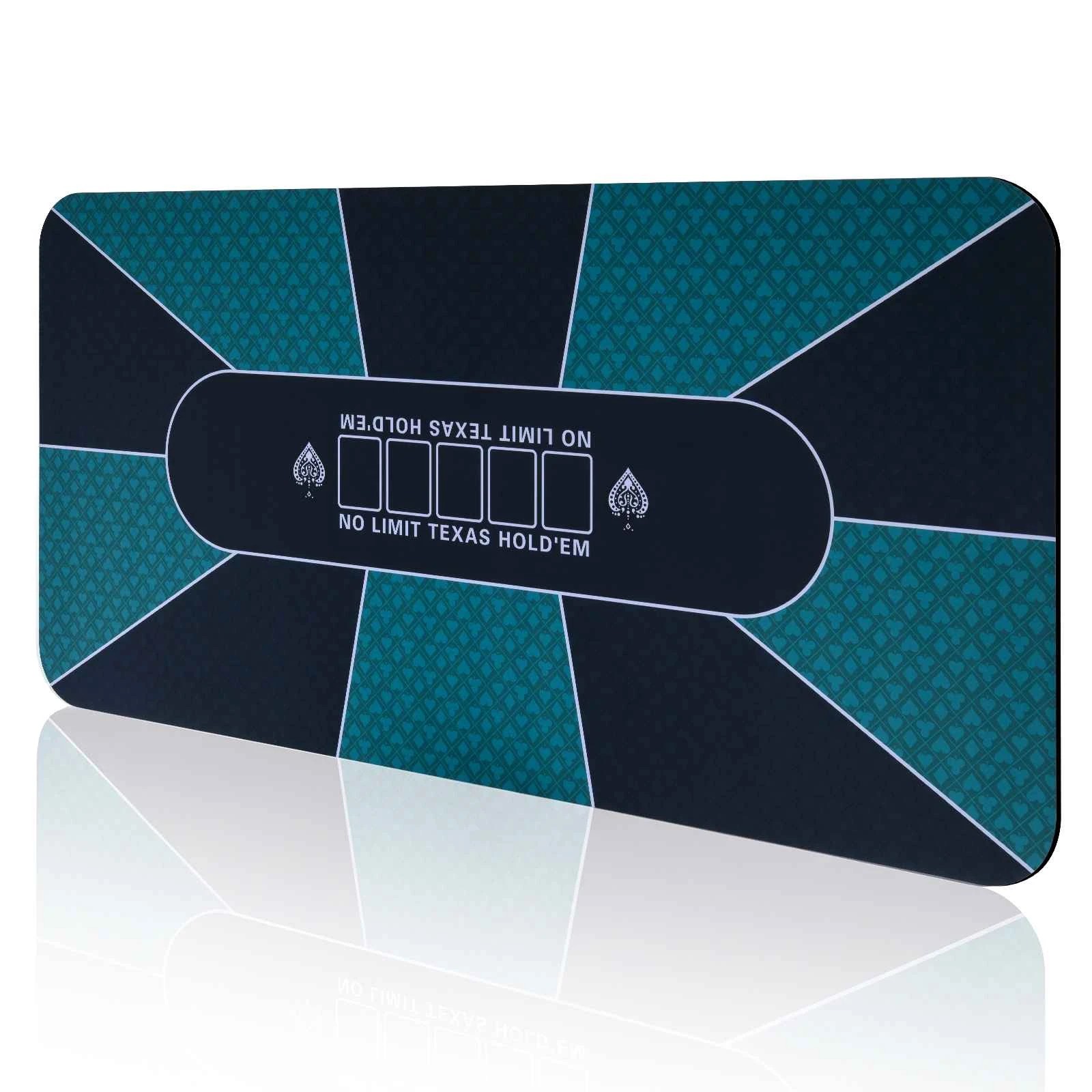 1 Costway 180x90cm Poker Table Top Portable Texas Hold'em Poker Mat Card Tabletop Layout, 1 of 1