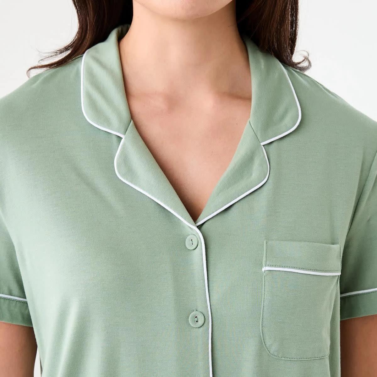 5 Short Sleeve Top and Shorts Comfort Pyjama Set ICEBERG GREEN, 5 of 8