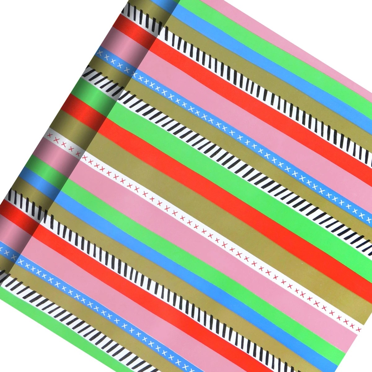 1 Hallmark Wrapping Paper Roll - Jolly & Bright Stripes, 1 of 3